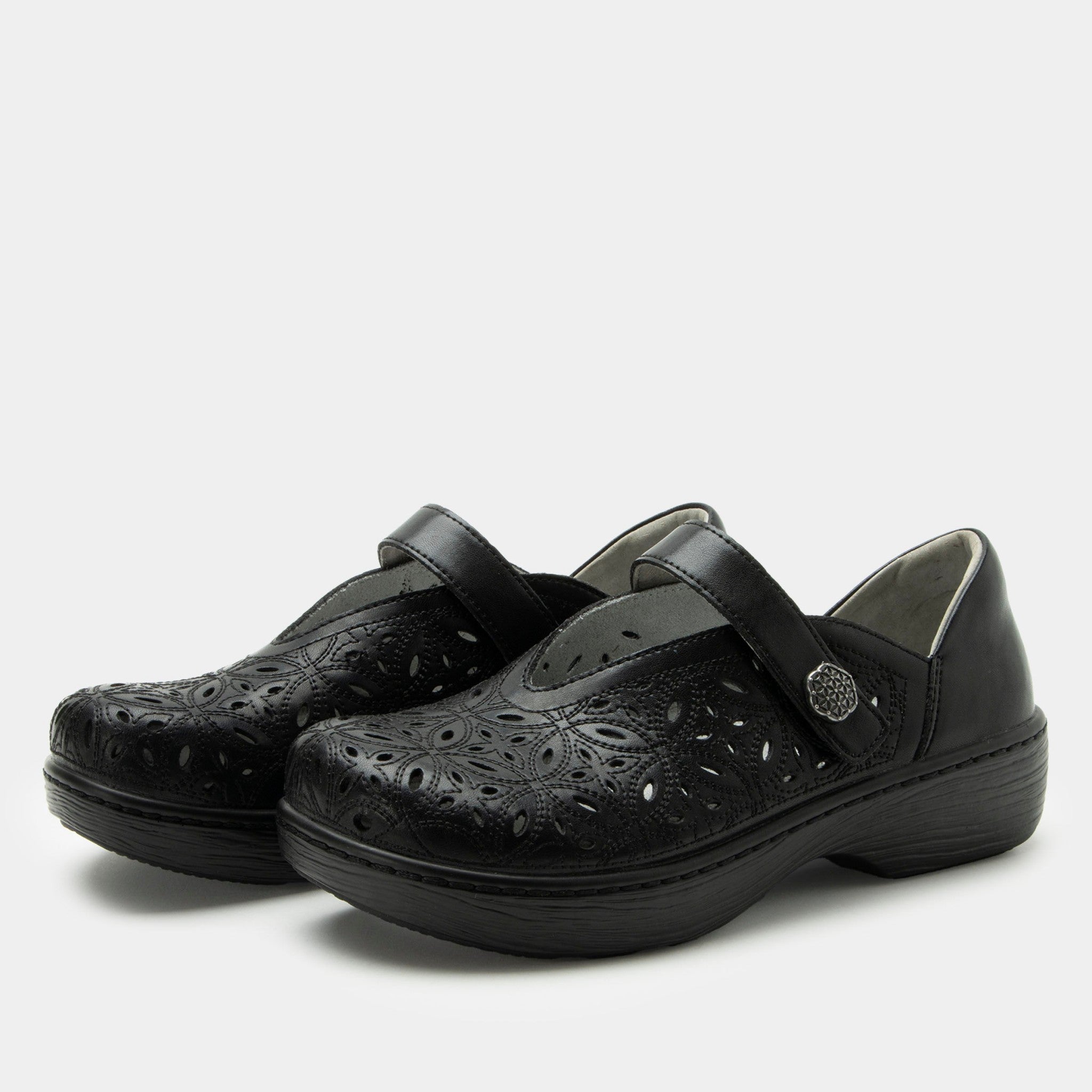 Alegria Opheliah Wood Look Rocker Comfort Arch Support Women's Shoe - 6453 Black Breeze - 1