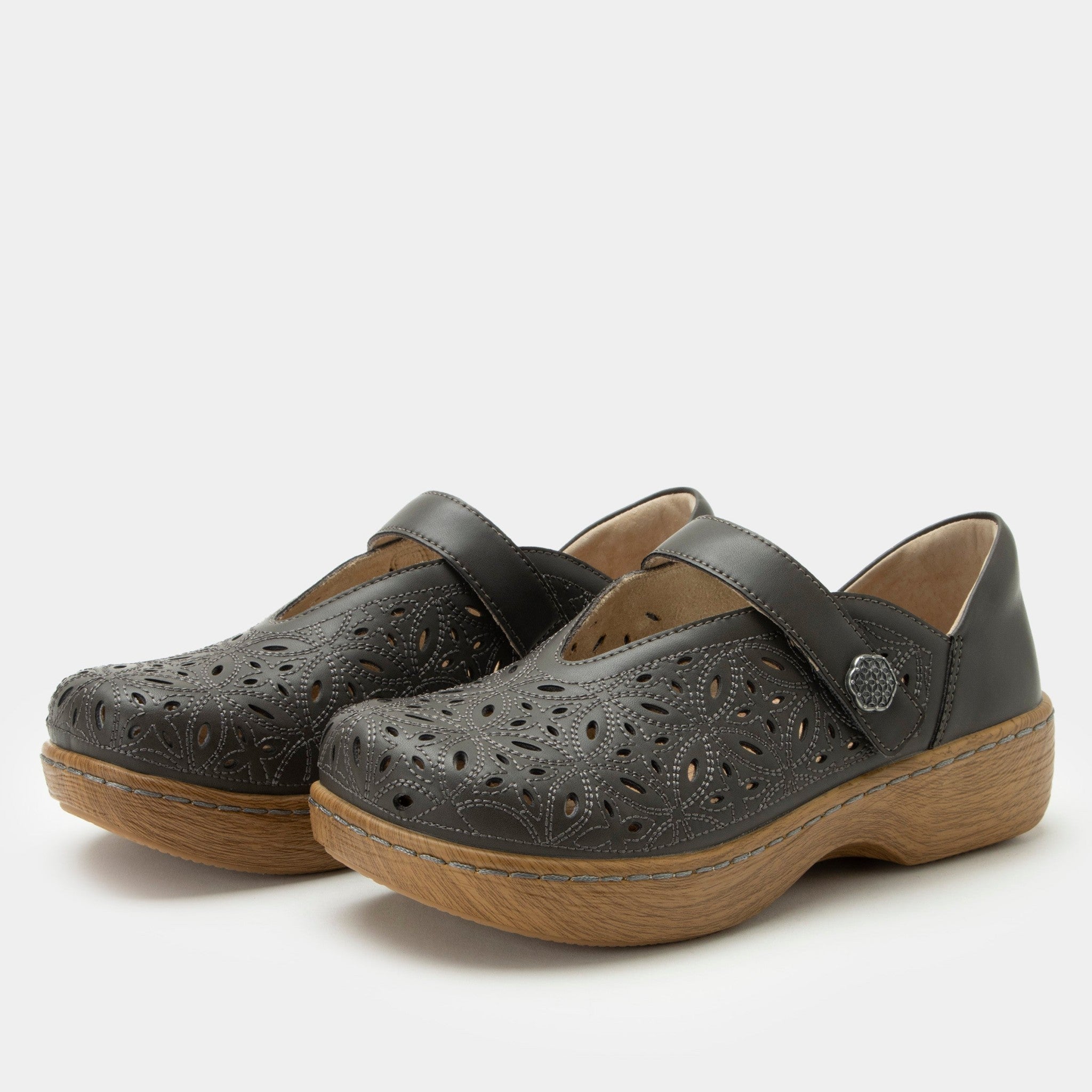 Alegria Opheliah Wood Look Rocker Comfort Arch Support Women's Shoe - 6517 Stone Breeze - 1