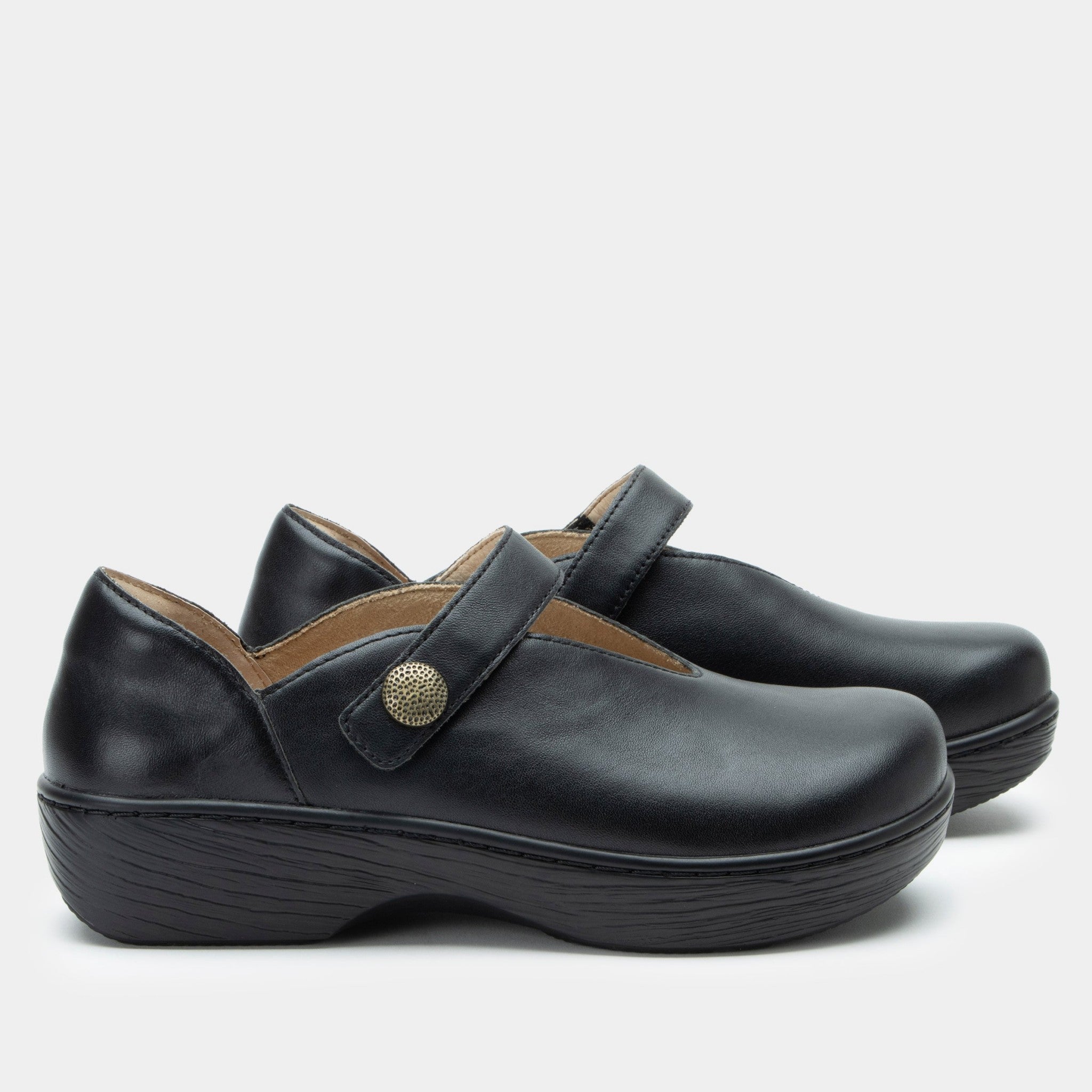 Alegria Opheliah Wood Look Rocker Comfort Arch Support Women's Shoe - All Black - 3