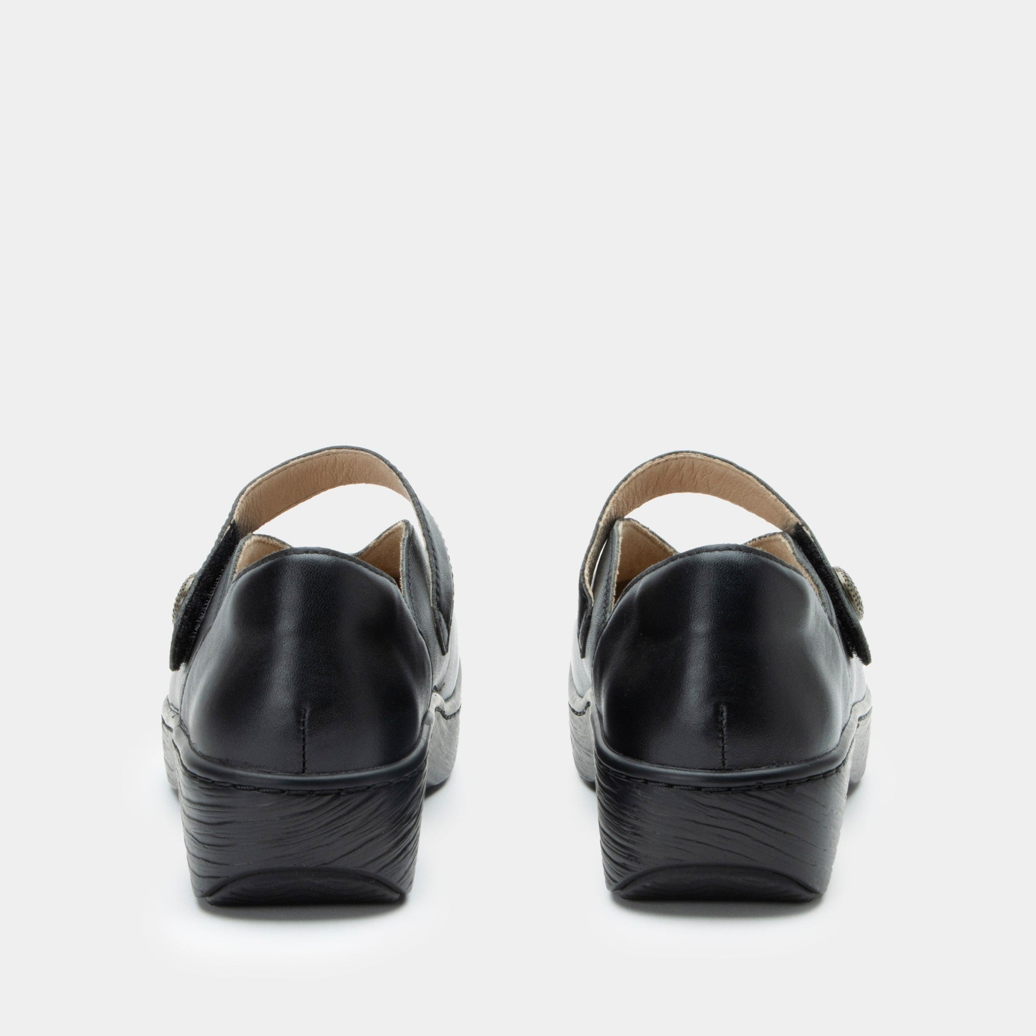 Alegria Opheliah Wood Look Rocker Comfort Arch Support Women's Shoe - All Black - 4