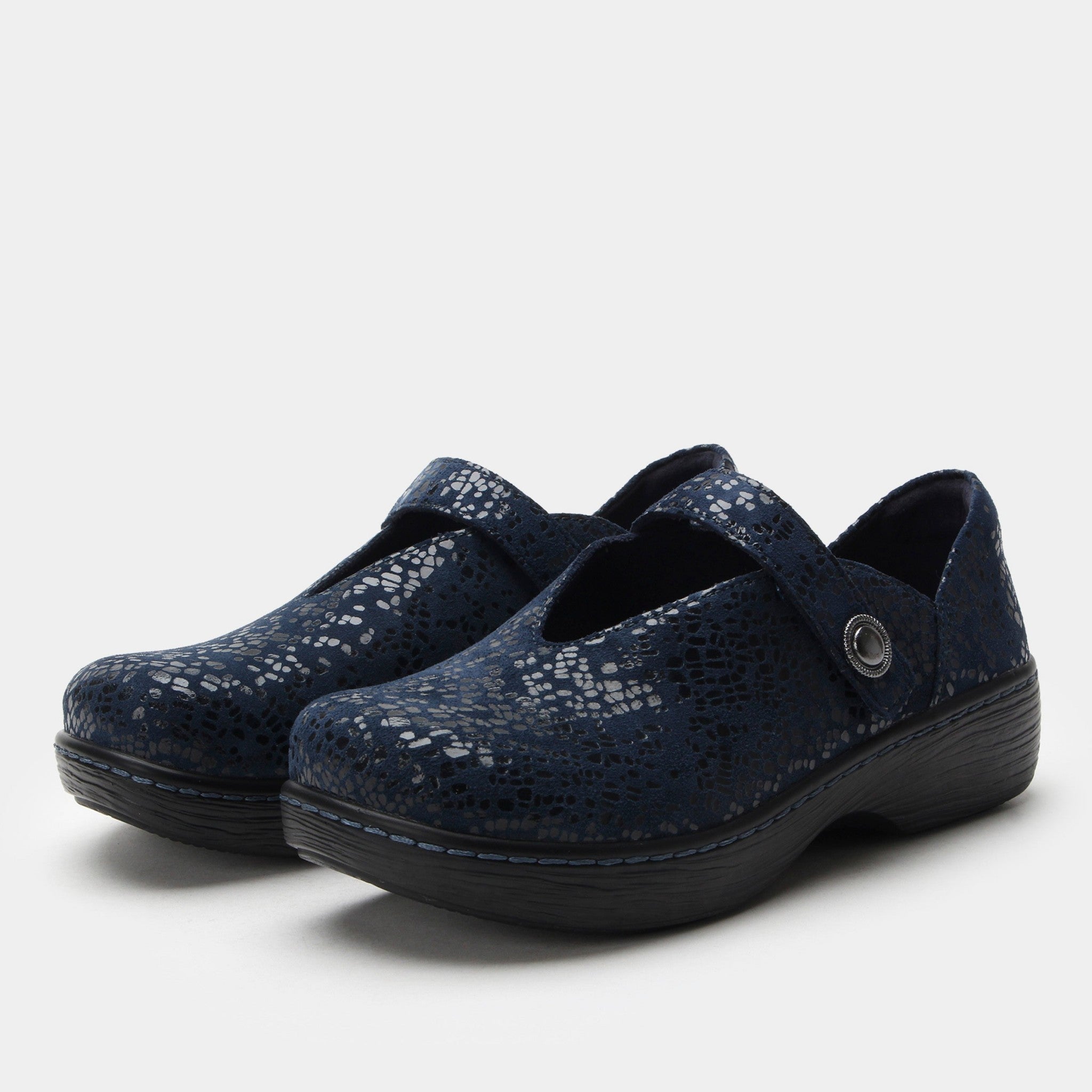 Alegria Opheliah Wood Look Rocker Comfort Arch Support Women's Shoe - Blue Notes - 1