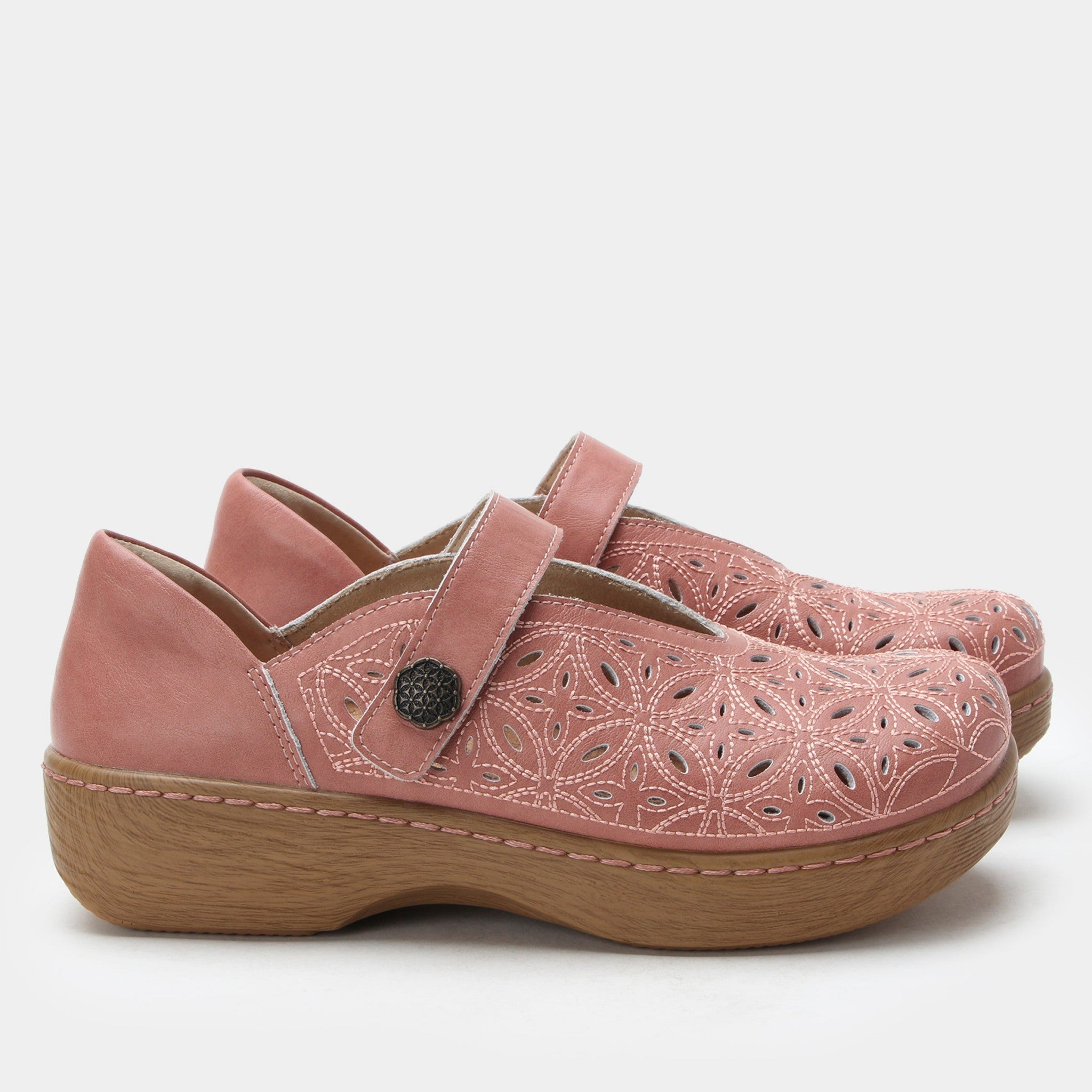 Alegria Opheliah Wood Look Rocker Comfort Arch Support Women's Shoe - Dusty Rose Breeze - 2