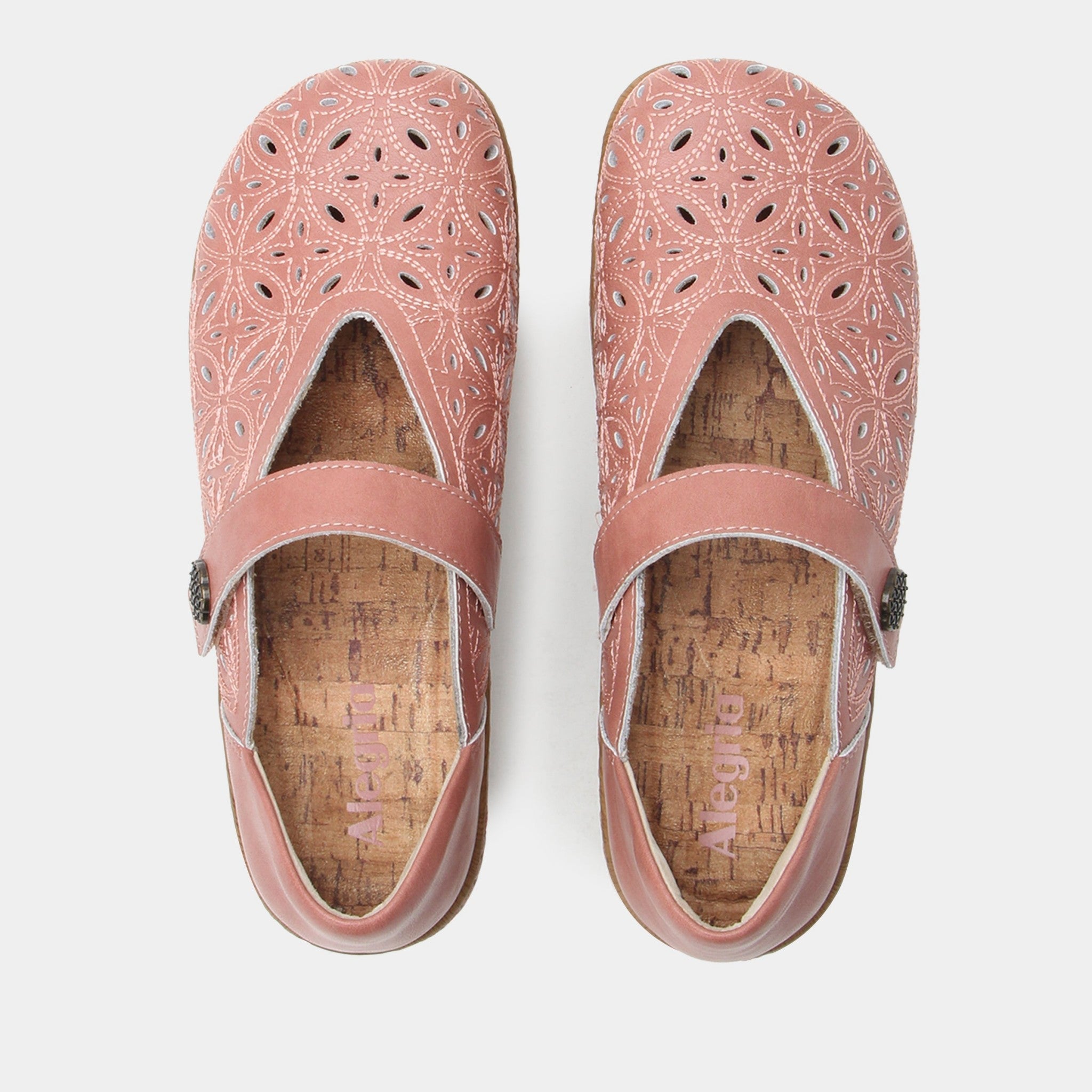 Alegria Opheliah Wood Look Rocker Comfort Arch Support Women's Shoe - Dusty Rose Breeze - 4