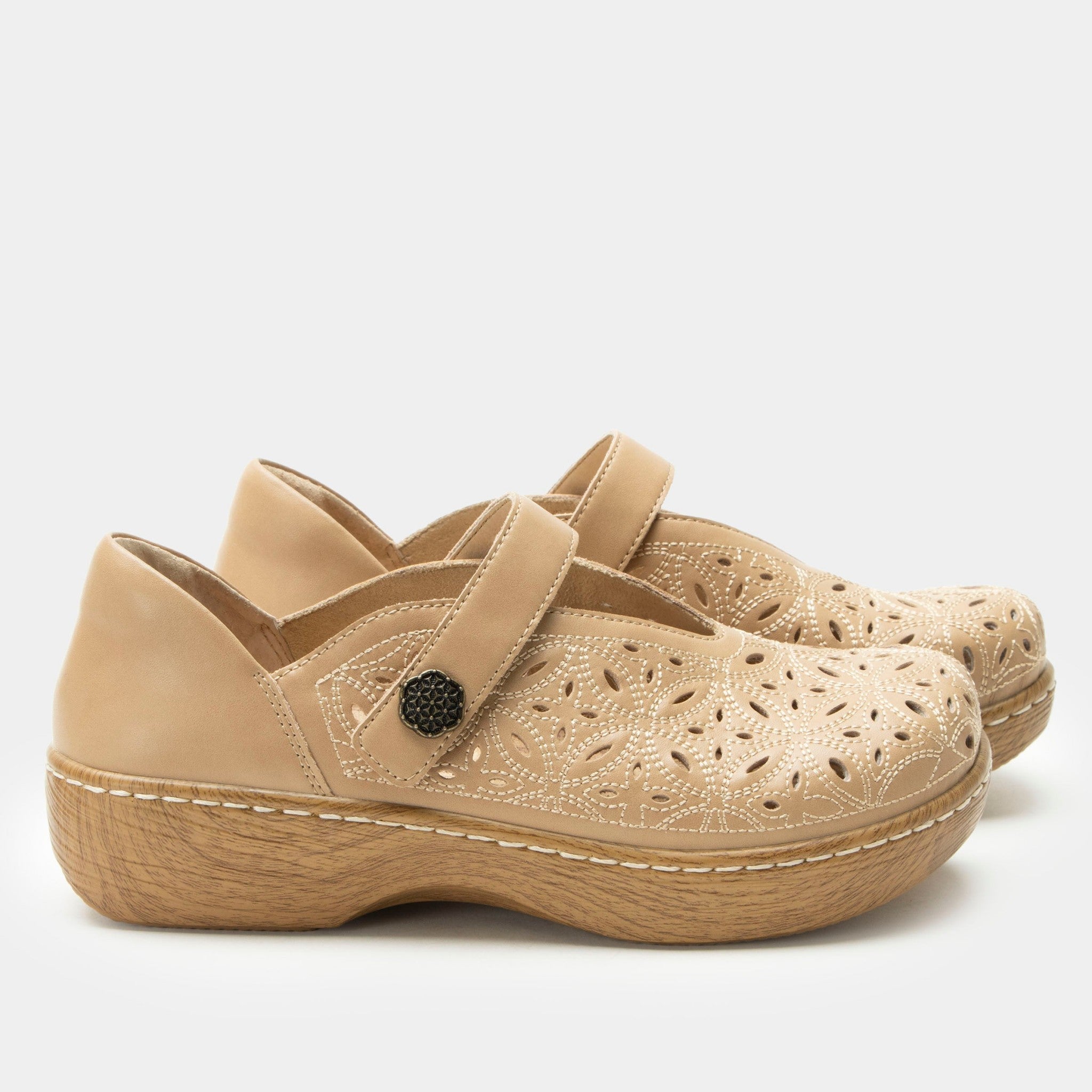 Alegria Opheliah Wood Look Rocker Comfort Arch Support Women's Shoe - Latte Breeze - 3