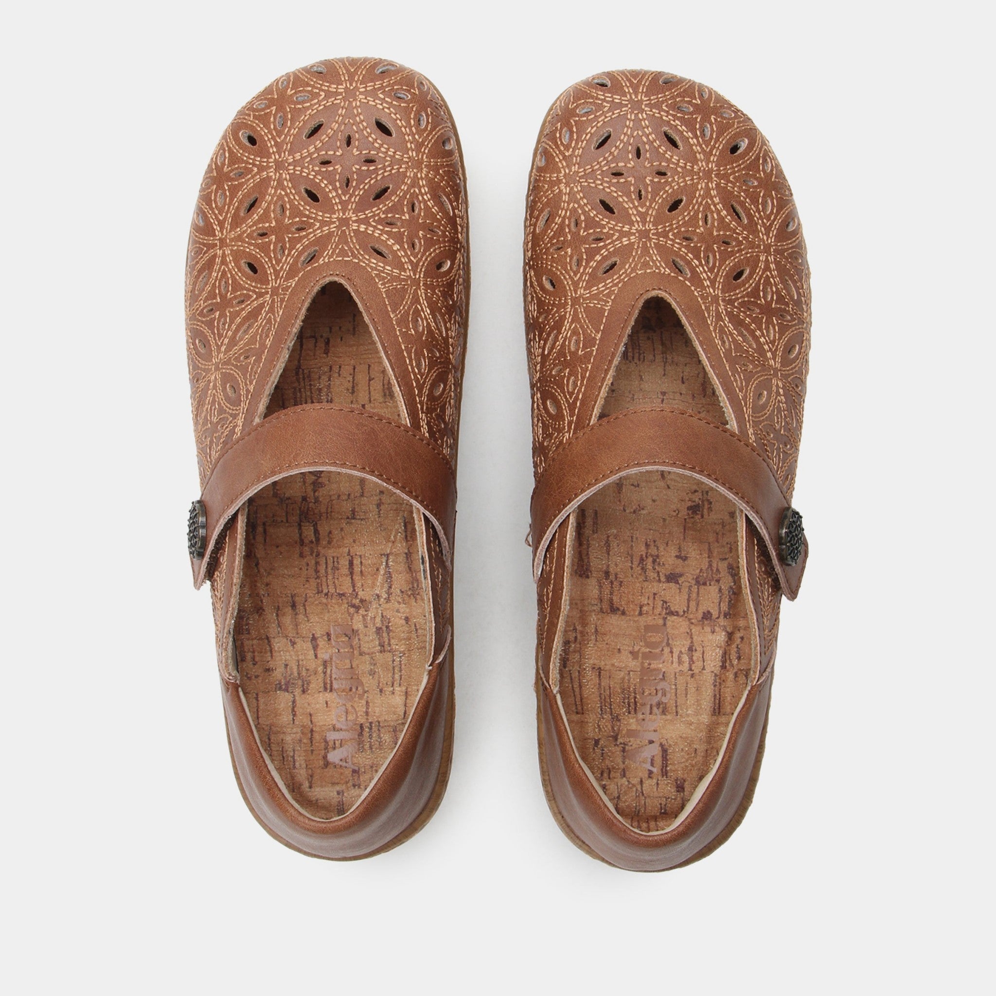 Alegria Opheliah Wood Look Rocker Comfort Arch Support Women's Shoe - Worn Cognac Breeze - 5
