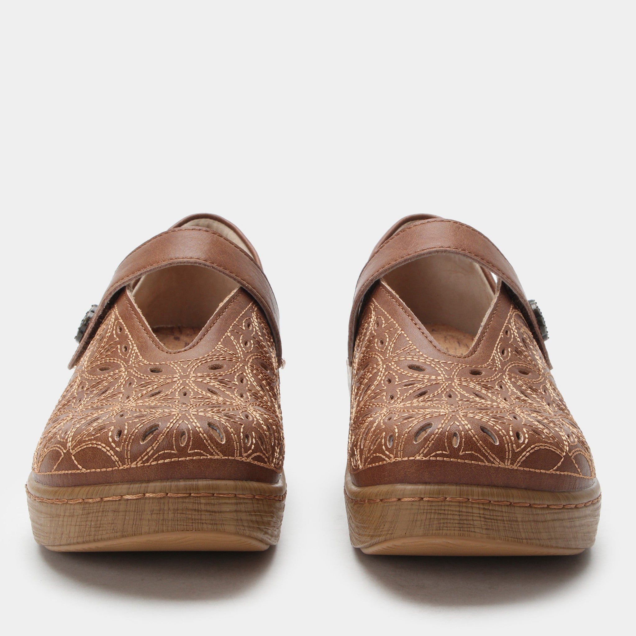 Alegria Opheliah Wood Look Rocker Comfort Arch Support Women's Shoe - Worn Cognac Breeze - 6