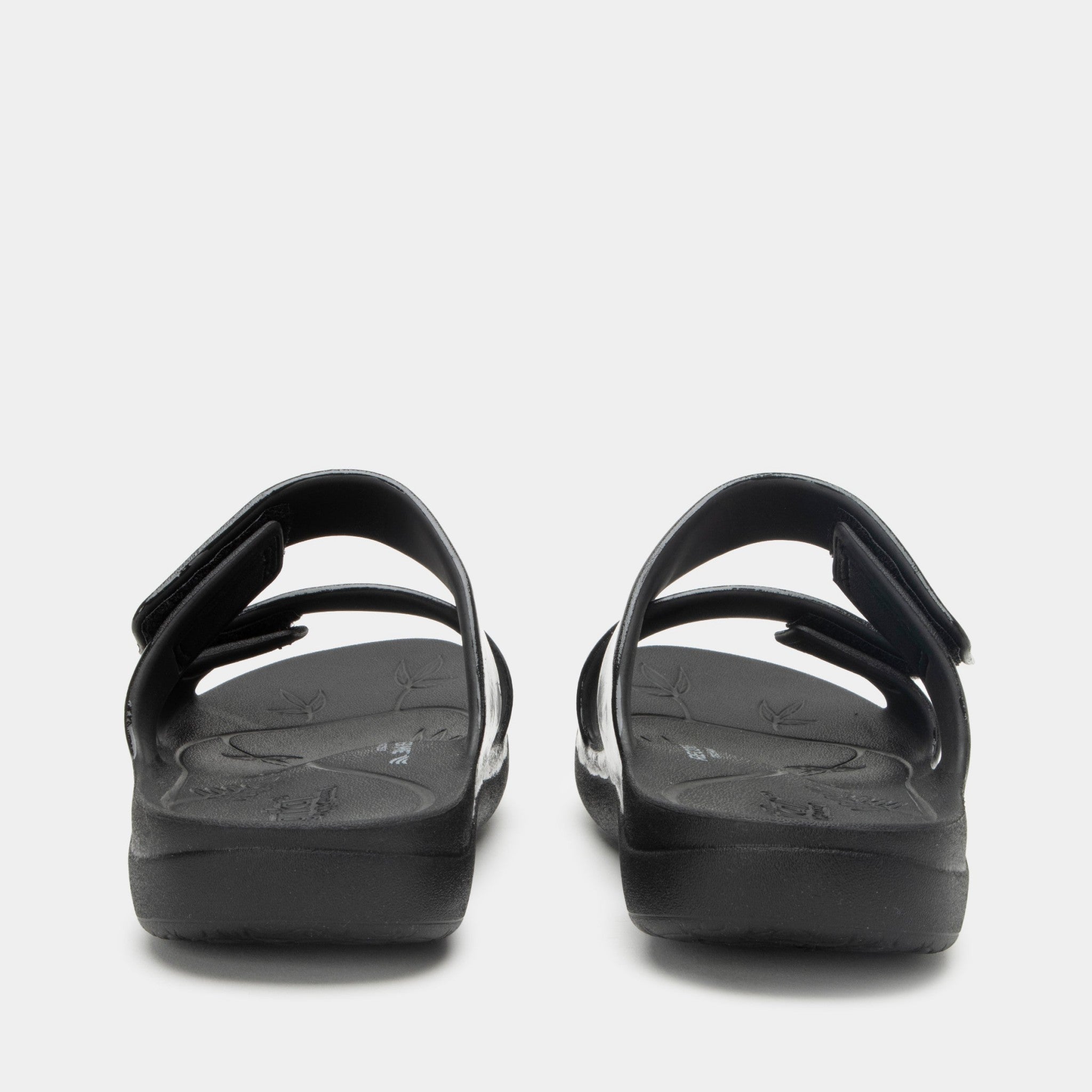Alegria Orbyt Comfort Arch Support Women's Slide Sandal - Black Gloss - 4
