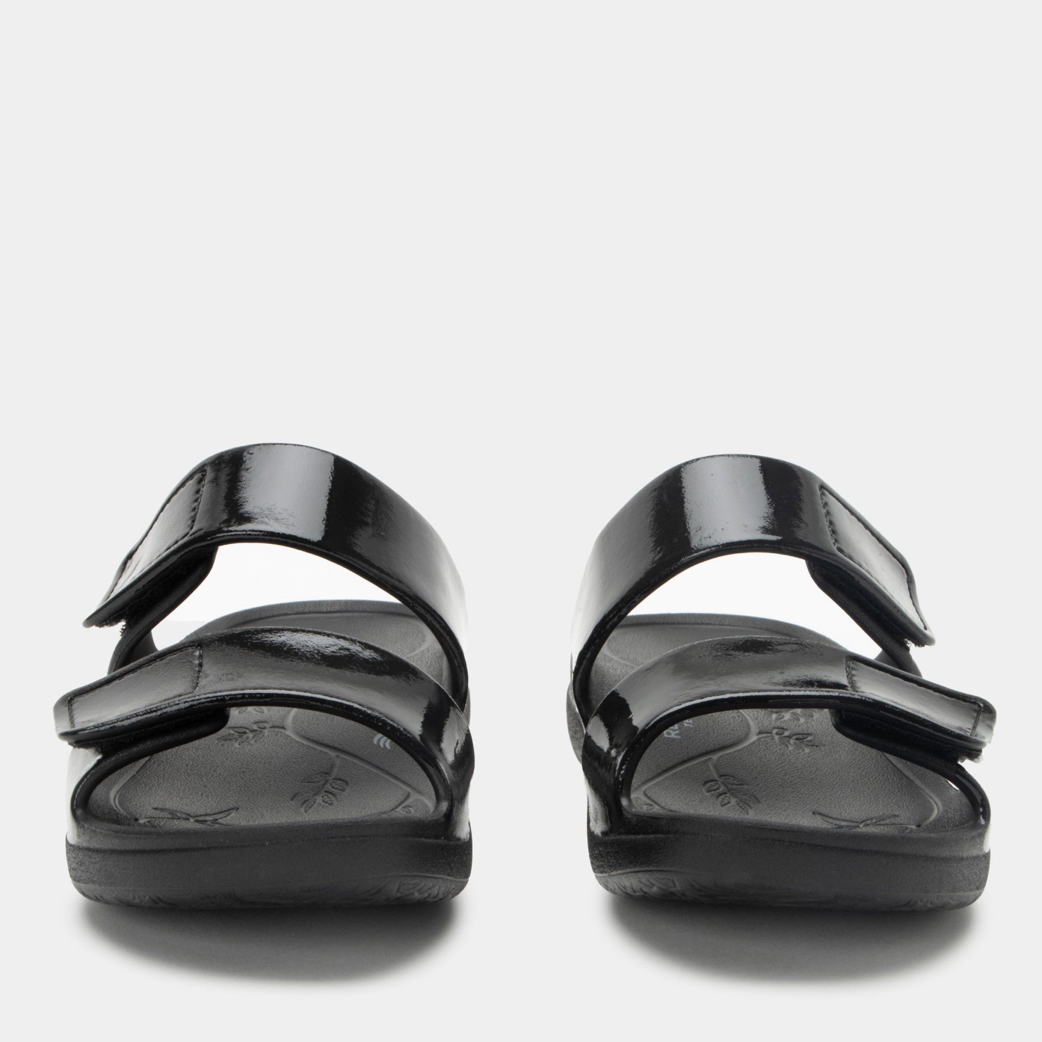 Alegria Orbyt Comfort Arch Support Women's Slide Sandal - Black Gloss - 6