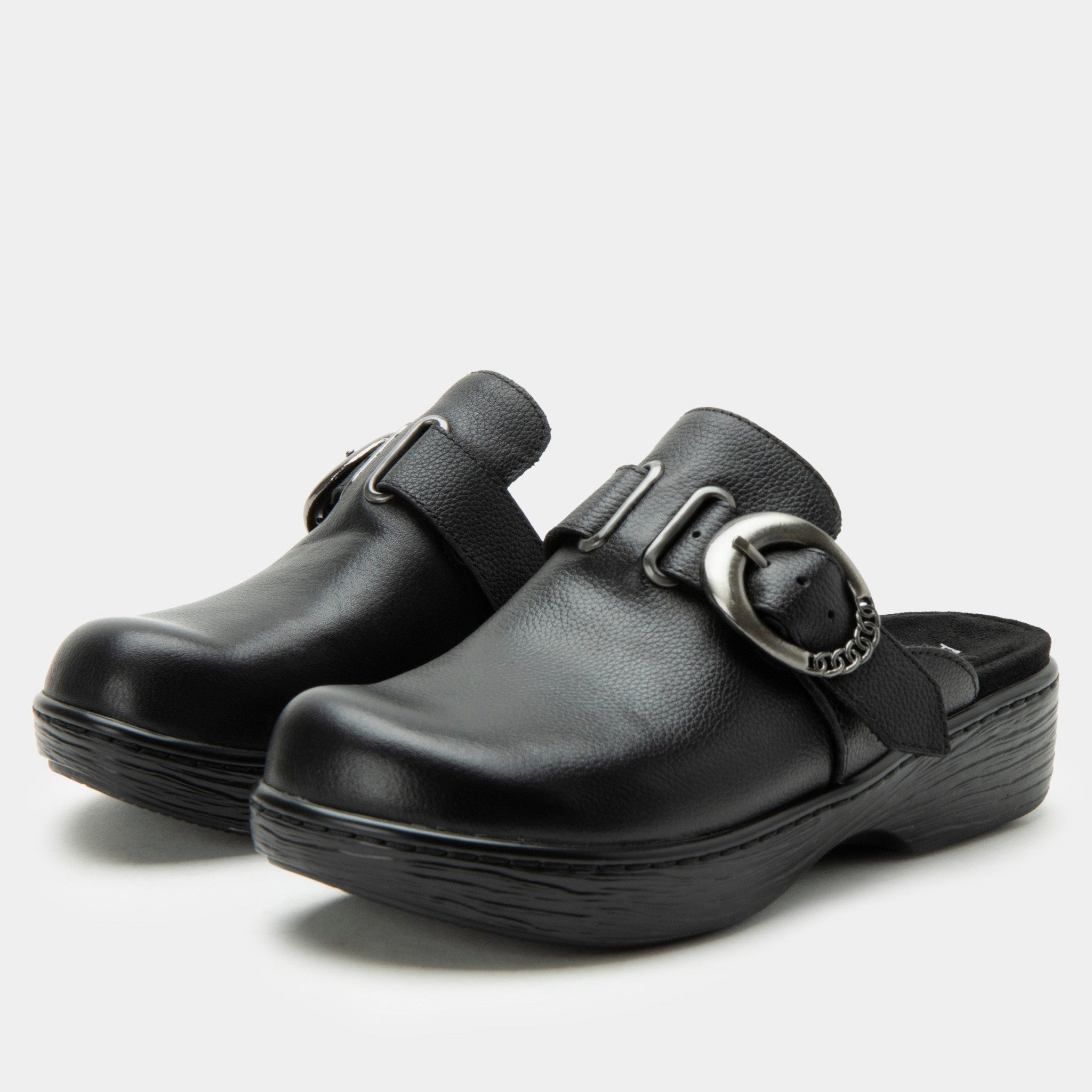 Alegria Osmosis Wood Look Rocker Comfort Arch Support Women's Clog - Black Bird - 1