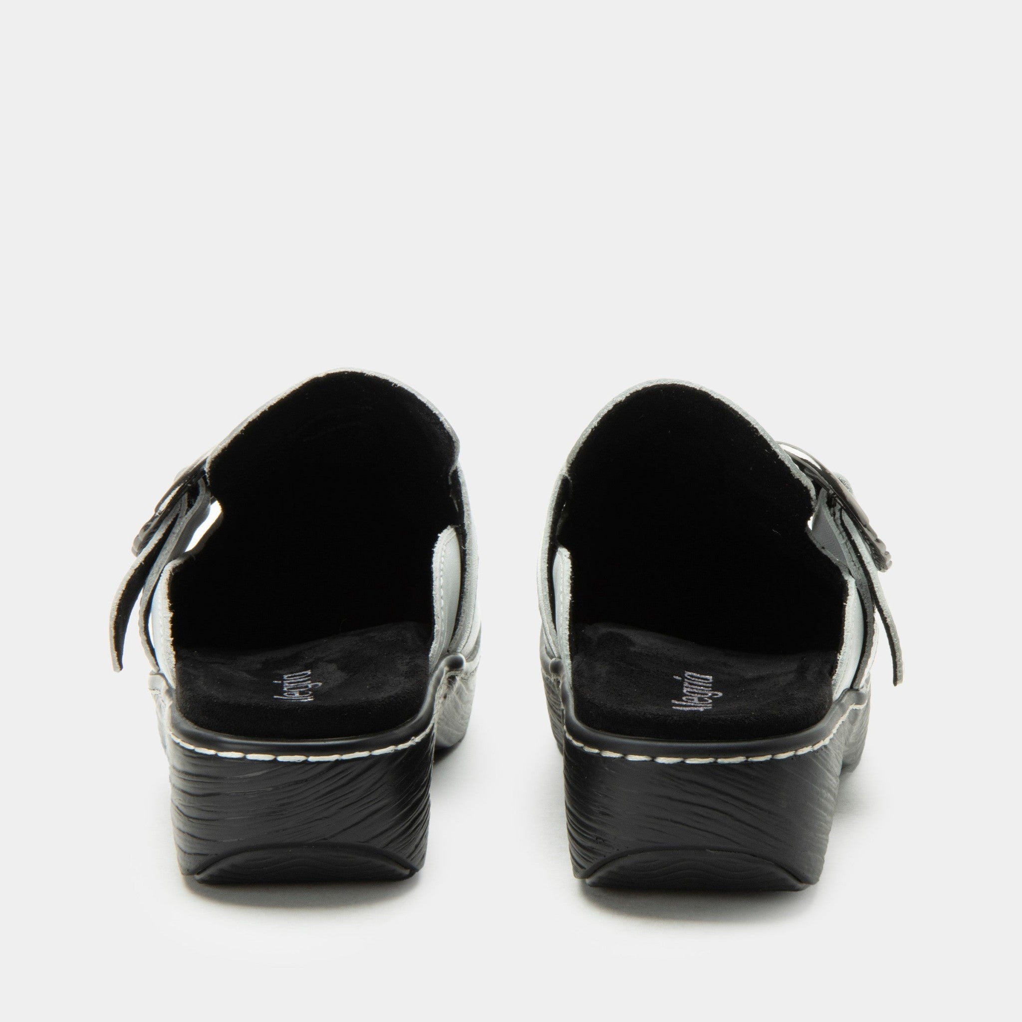Alegria Osmosis Wood Look Rocker Comfort Arch Support Women's Clog - Silver White - 4