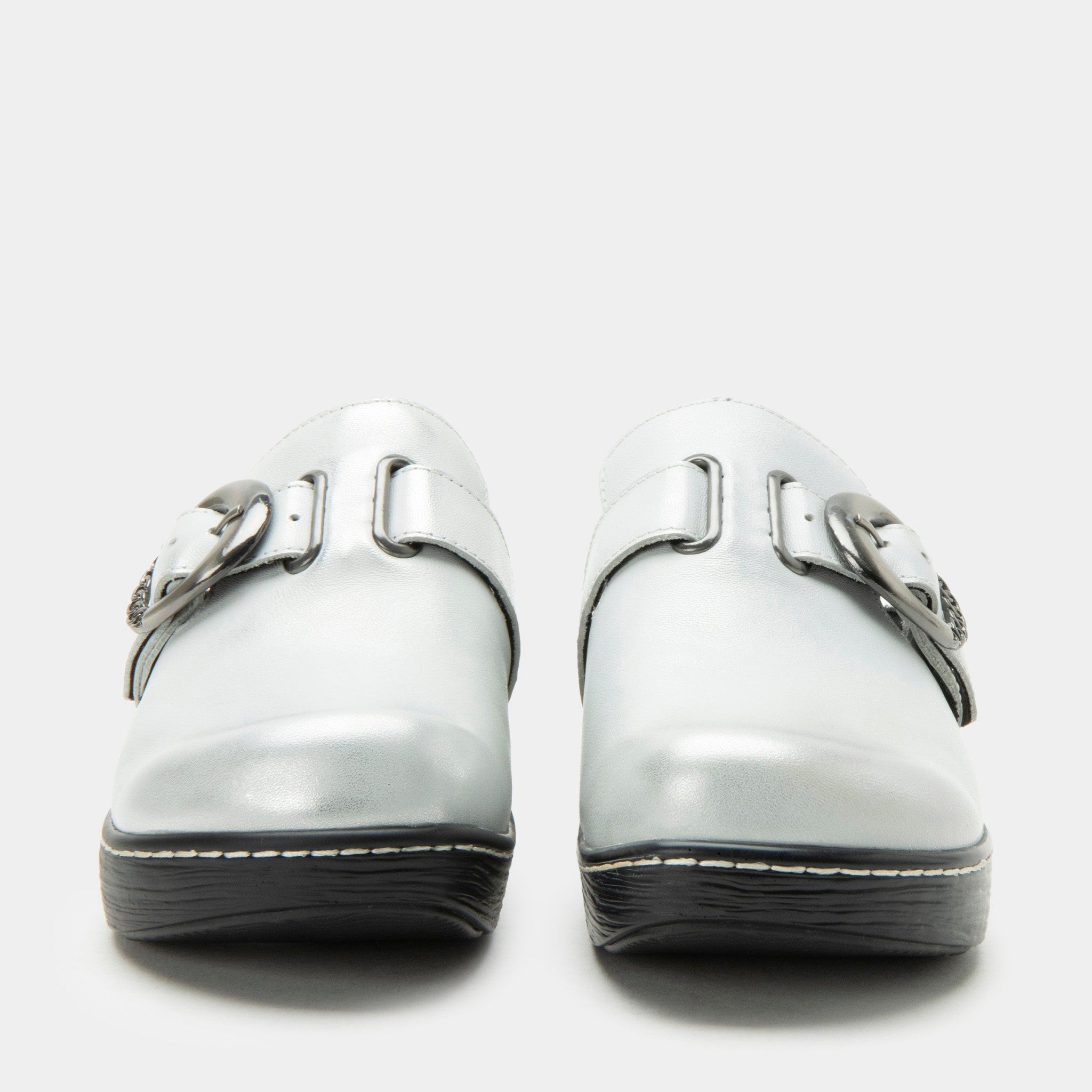 Alegria Osmosis Wood Look Rocker Comfort Arch Support Women's Clog - Silver White - 6