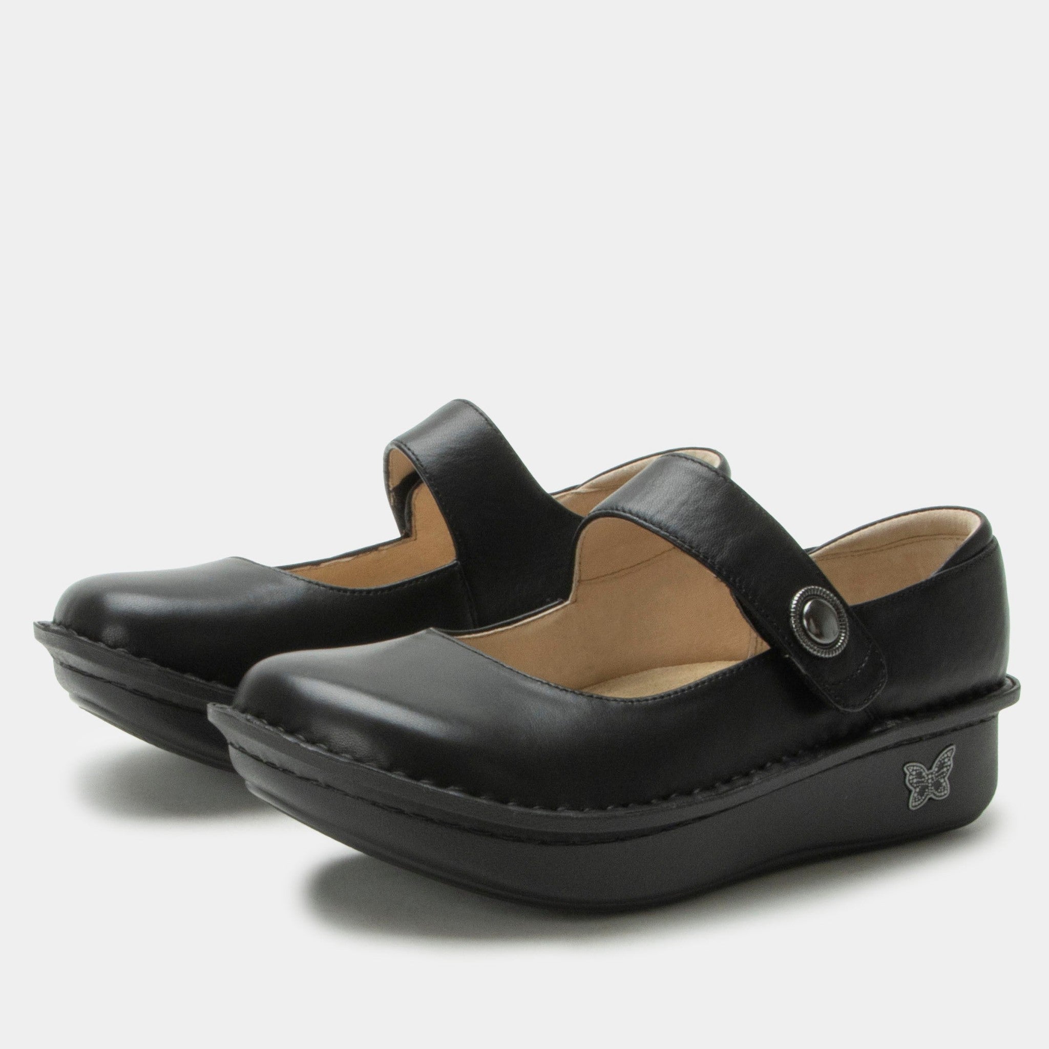 Alegria Paloma Classic Rocker Comfort Arch Support Women's Mary Jane Shoe - Black Nappa - 1