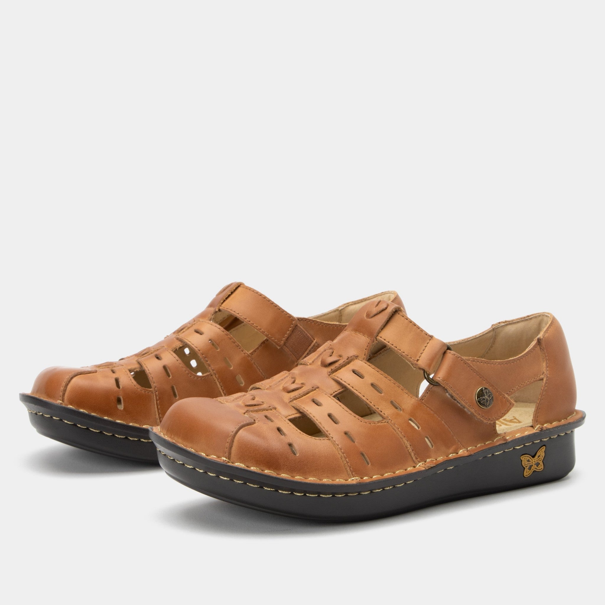 Alegria Pesca Mini Comfort Arch Support Women's Sandal in Cognac