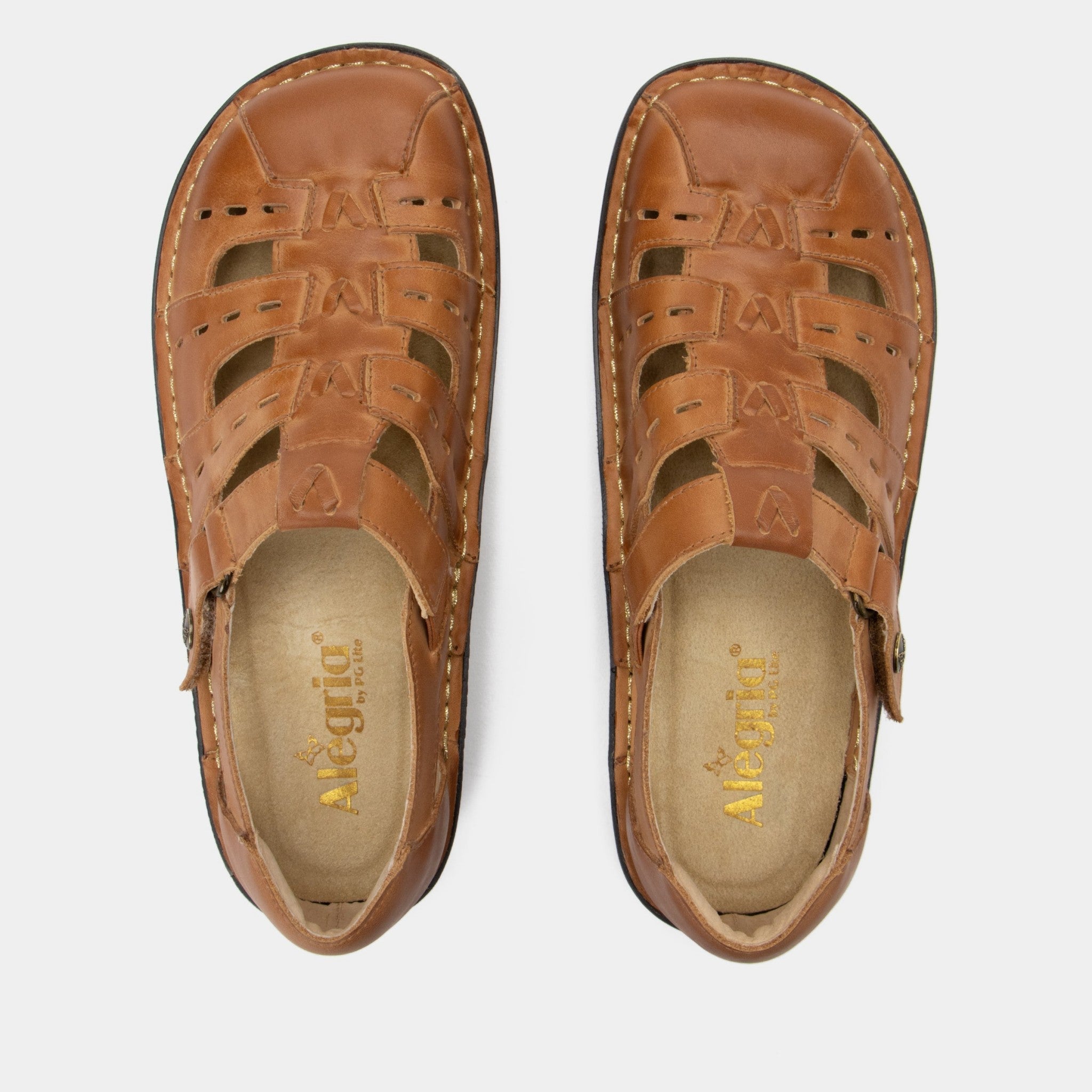 Alegria Pesca Mini Comfort Arch Support Women's Sandal - Cognac - 5
