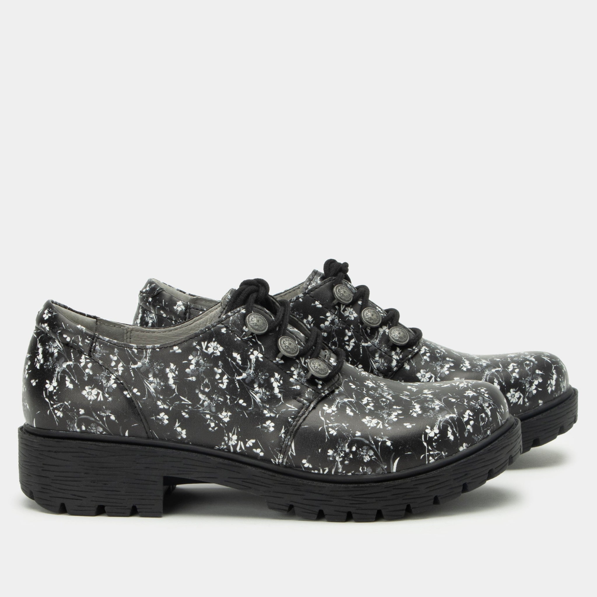 Alegria Resa Comfort Arch Support Women's Oxford Shoe - Grey Gardens - 3
