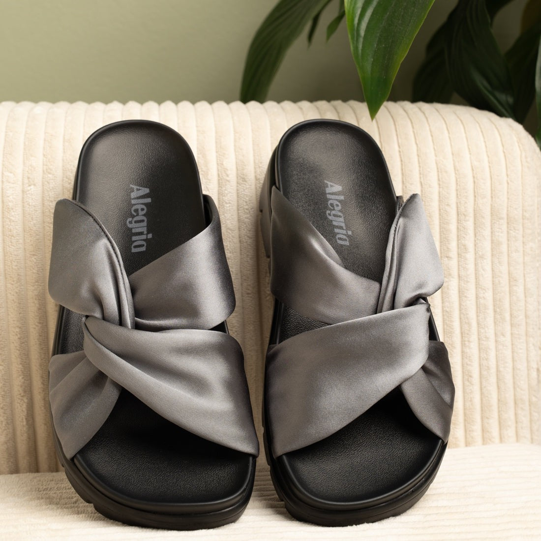 Alegria Rylie Comfort Arch Support Women's Slide Sandal - Gunmetal - 2