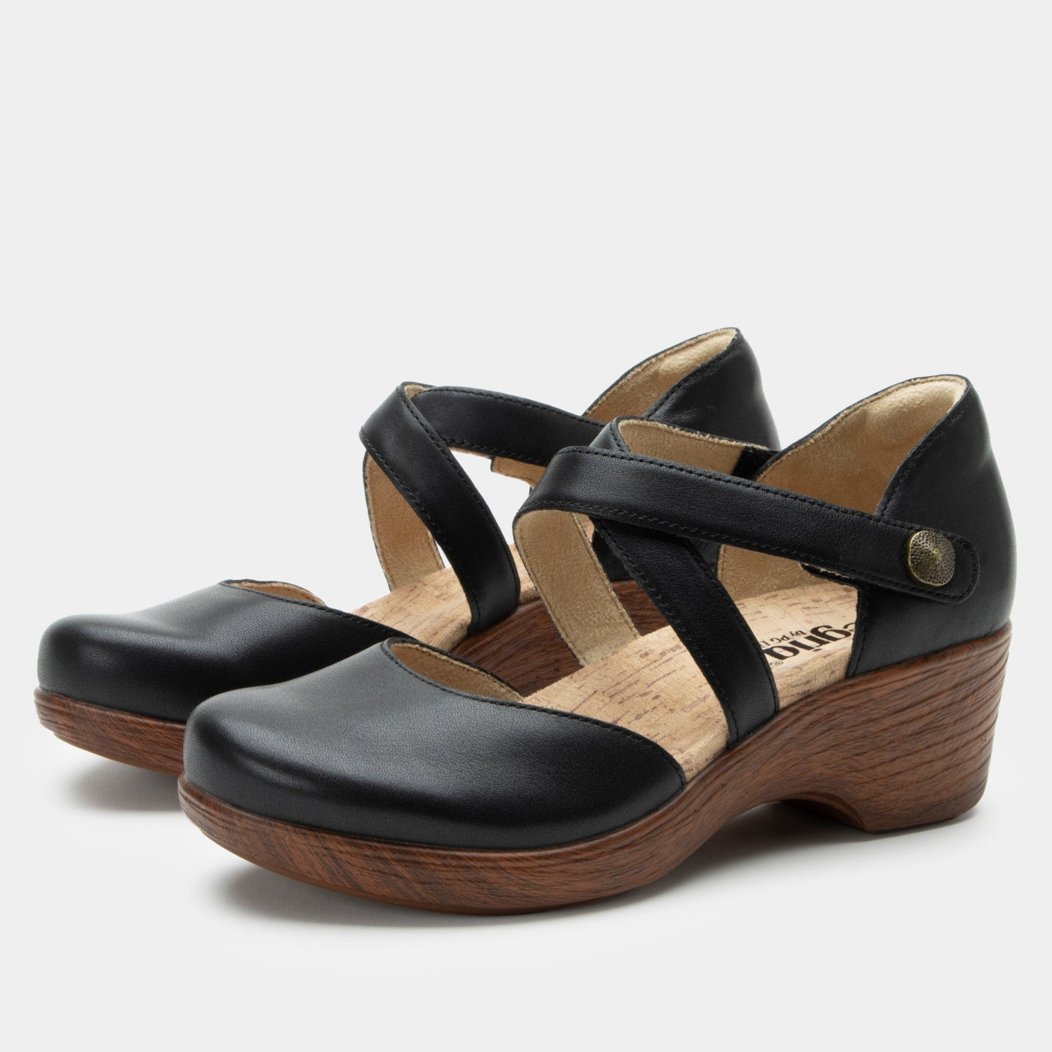 Alegria Savina Comfort Arch Support Women's Wedge Shoe in Coal