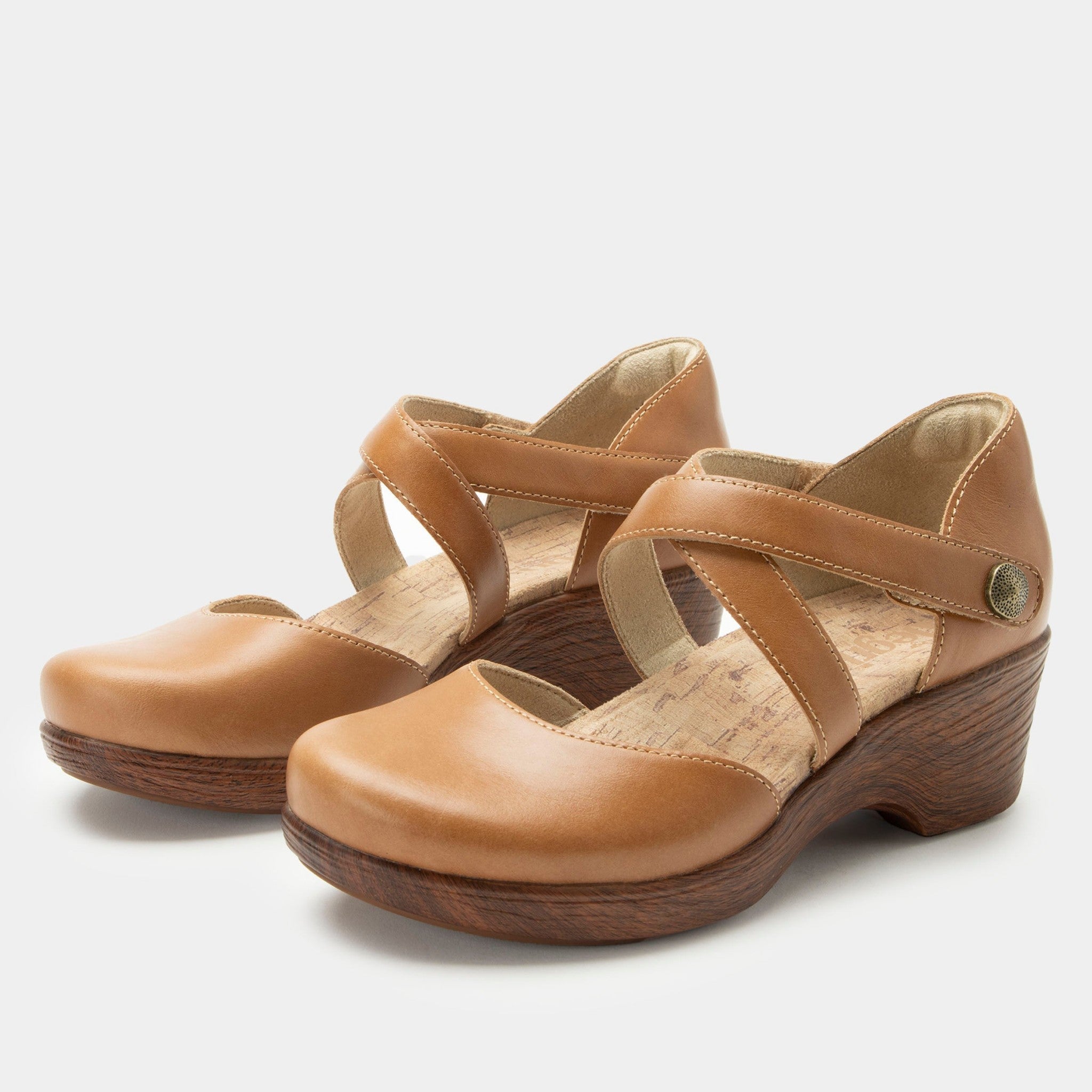 Alegria Savina Comfort Arch Support Women's Wedge Shoe - Latte - 1