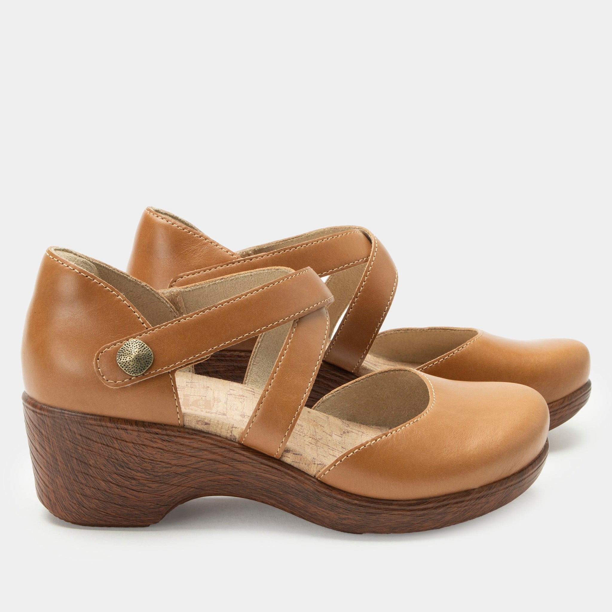 Alegria Savina Comfort Arch Support Women's Wedge Shoe - Latte - 3