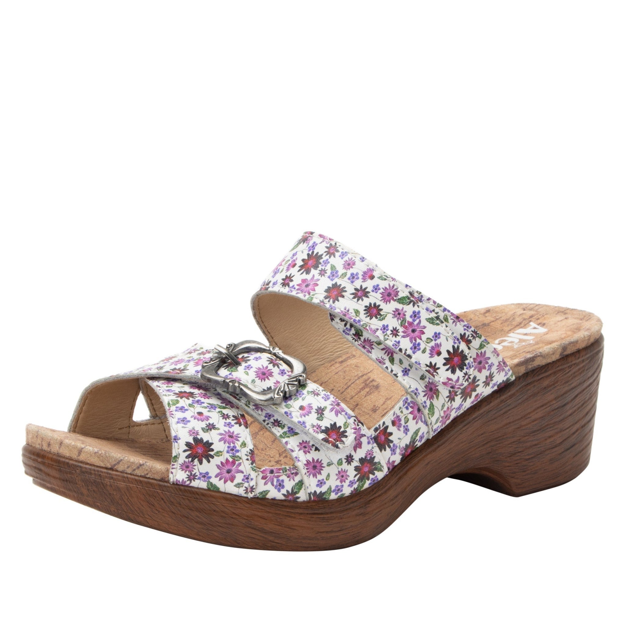 Alegria Sierra Comfort Arch Support Women's Wedge Sandal in Precious