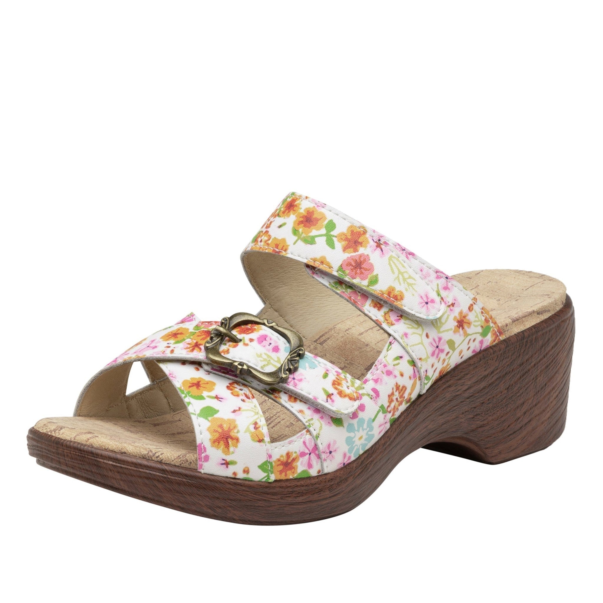 Alegria Sierra Comfort Arch Support Women's Wedge Sandal in Prime Time