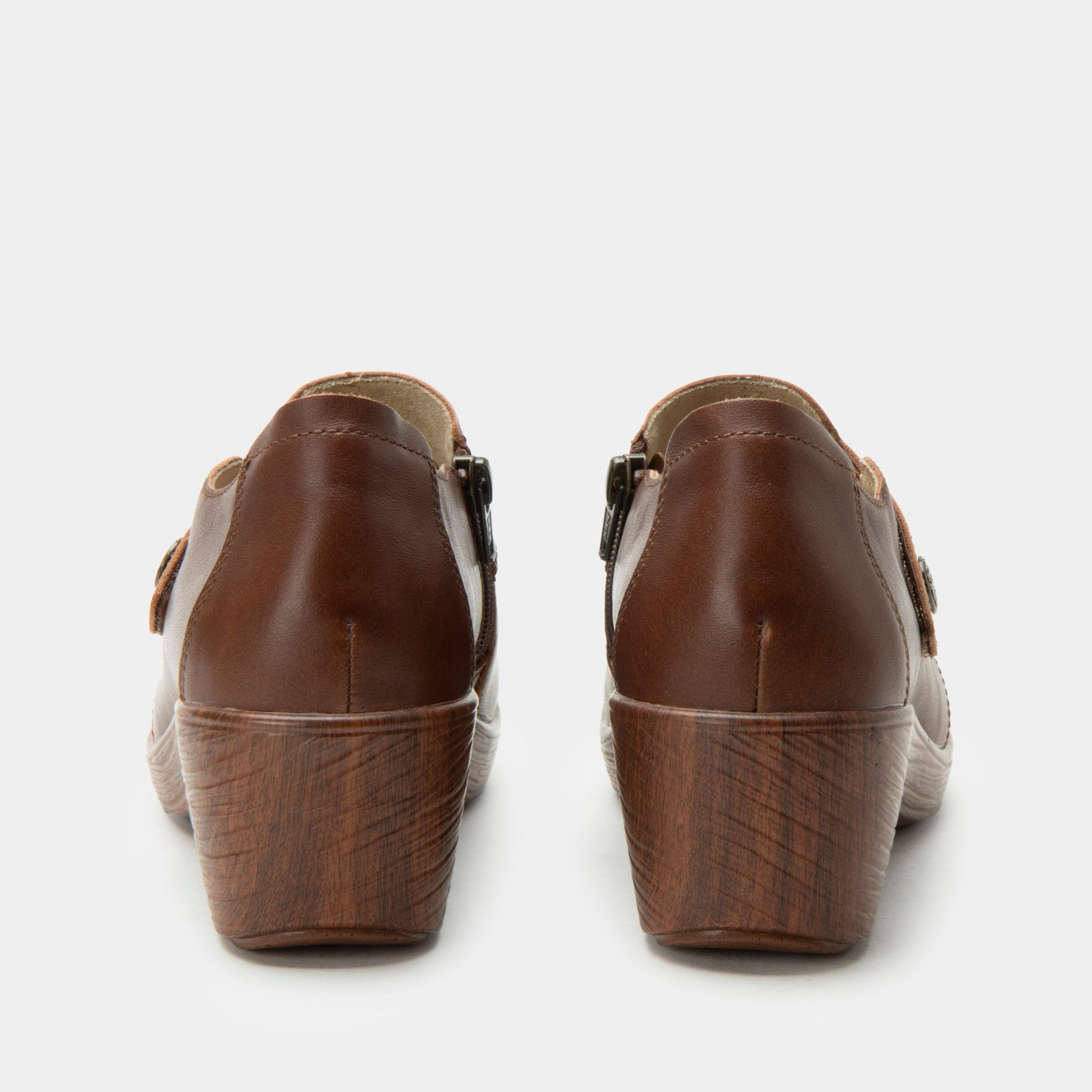 Alegria Silah Wood Look Wedge Comfort Arch Support Women's Shoe - Mahogany - 4