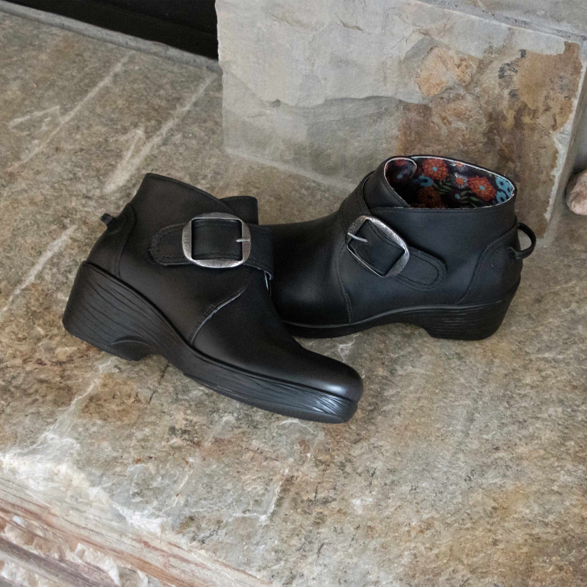 Alegria Symone Wood Look Wedge Comfort Arch Support Women's Ankle Boot - 8105 Coal - 2