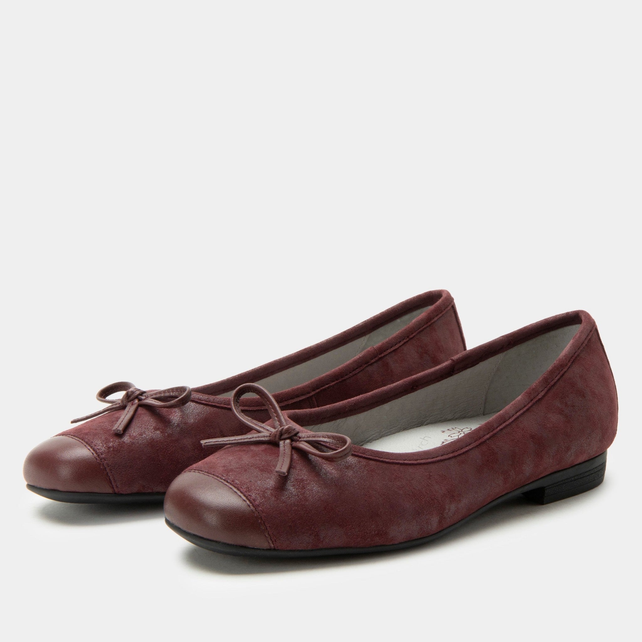 Alegria Talya Comfort Arch Support Women's Ballet Flat in Maroon Mist