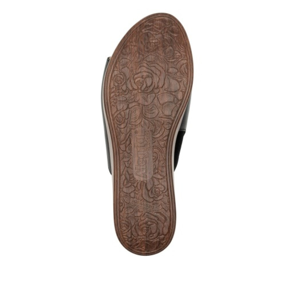 Alegria Triniti Comfort Arch Support Women's Slide Sandal - Black Butter - side view 2