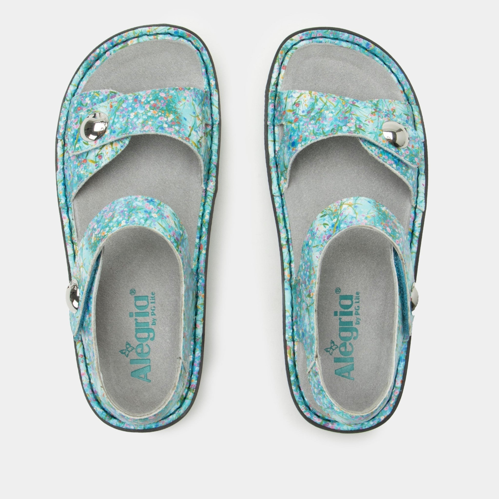 Alegria Vienna Waverly Mini Comfort Arch Support Women's Sandal - Aqua Flora - 5