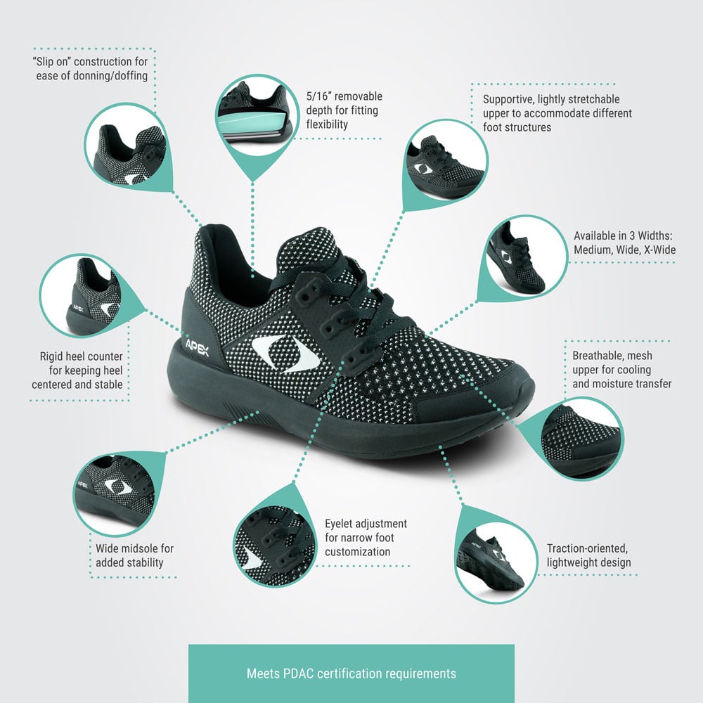 Apex Performance Athletic Sneakers - Women's - Black - view 5