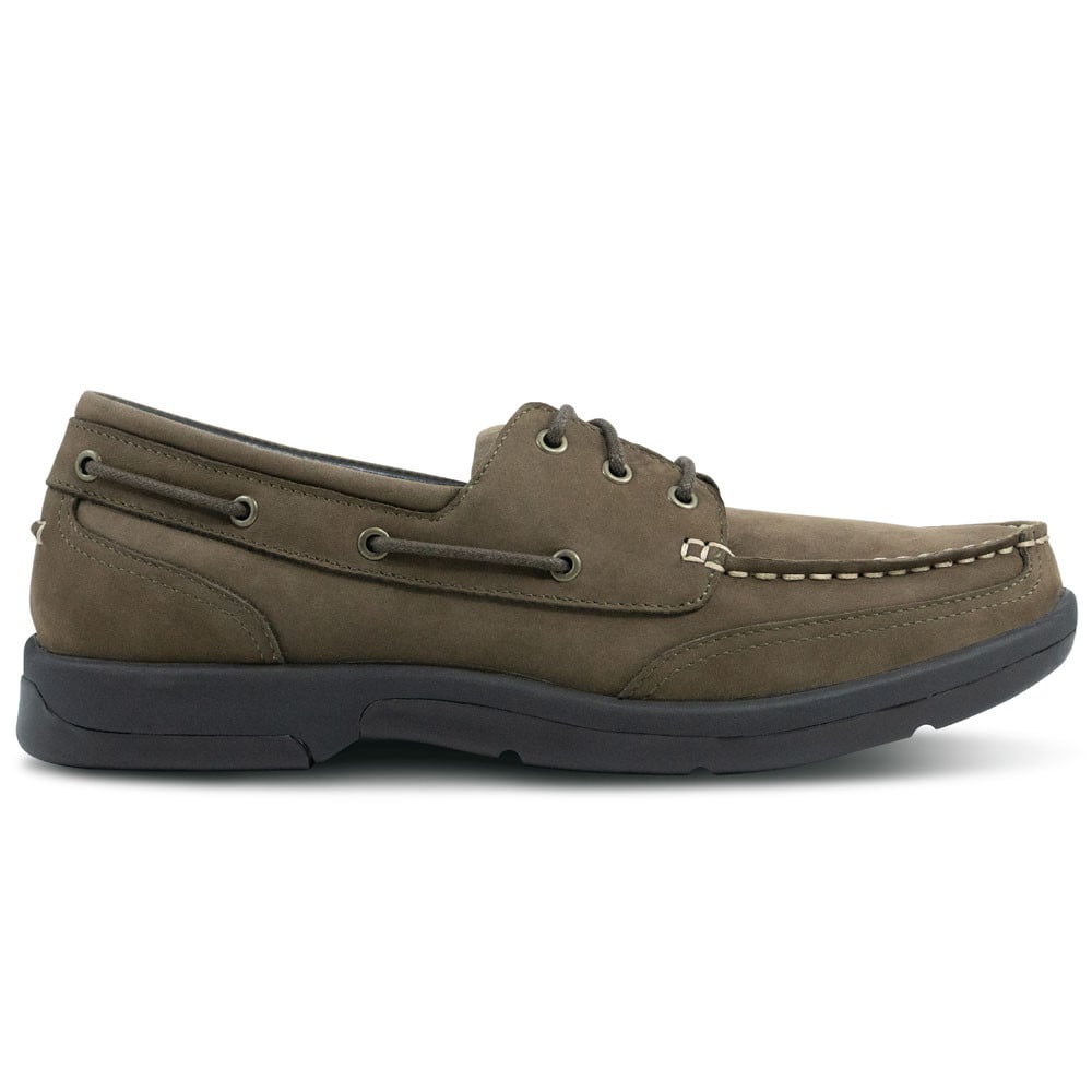 Apex Nubuck Leather Boat Shoes - Men's - Dark Brown - view 3