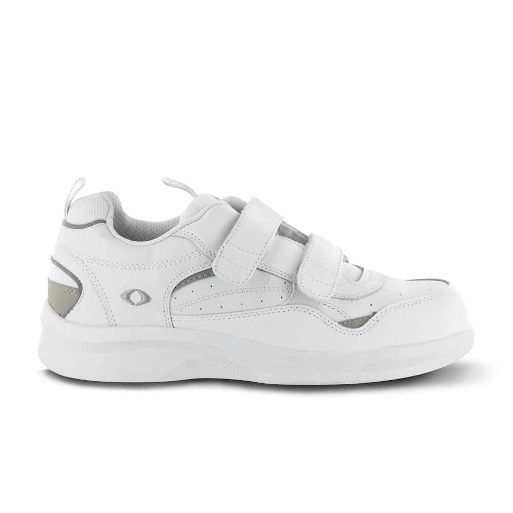 Apex Active Biomechanical Double Strap Walking Shoes - Men's - White - view 3