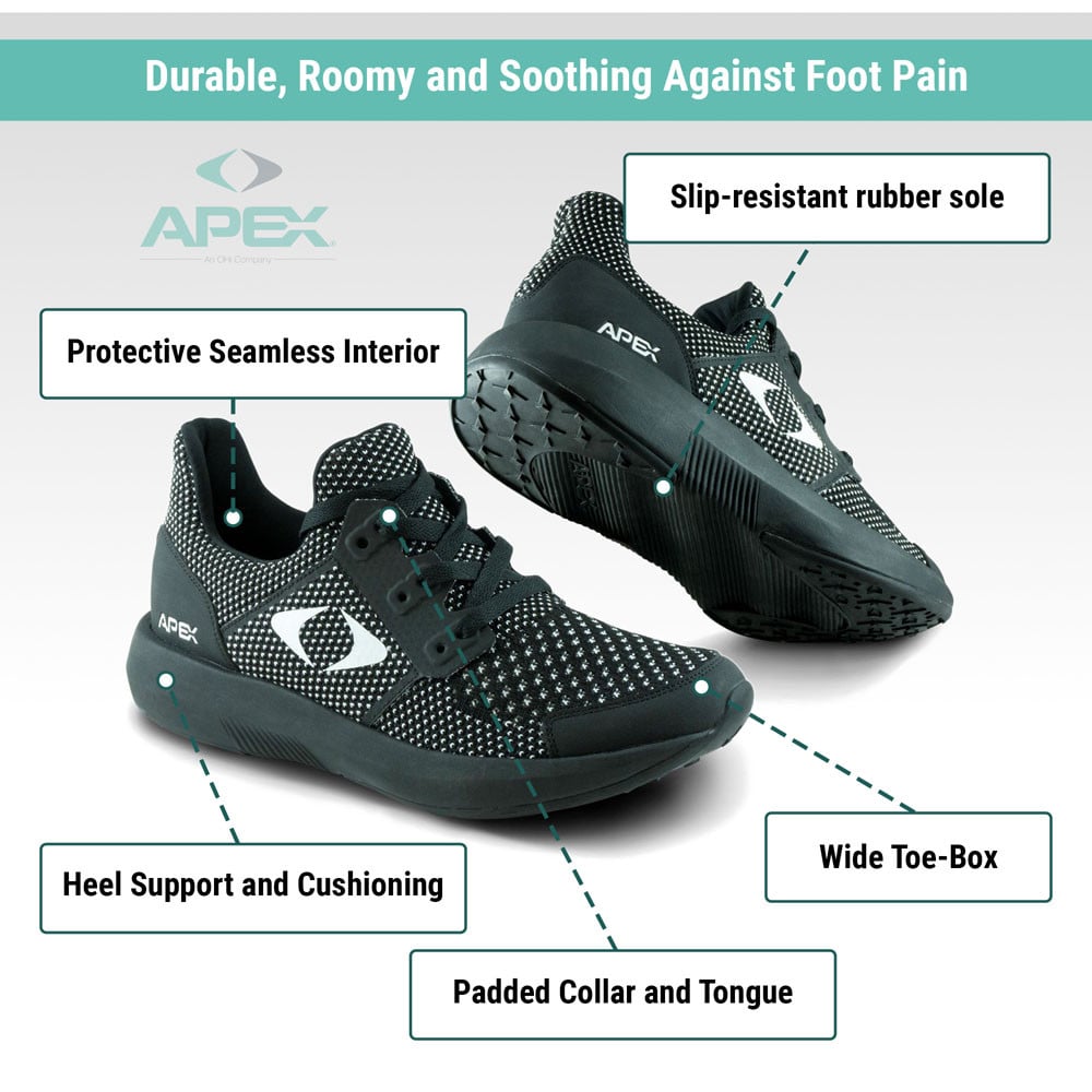 Apex Performance Athletic Sneakers - Men's - Black - view 6