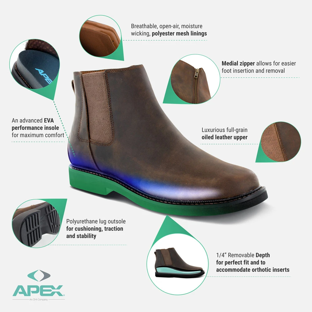 Apex Logan Chelsea Side Zip Boots - Men's - Brown - view 5
