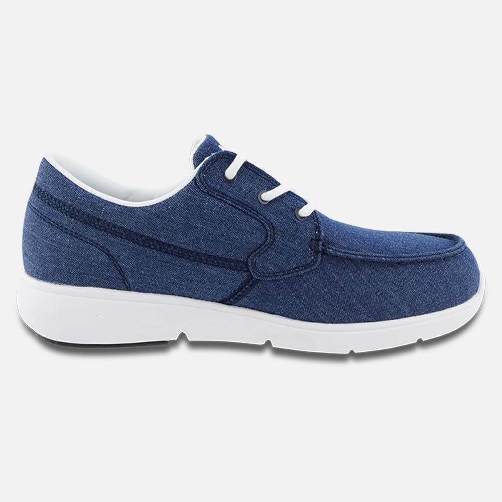 Apex Moc Toe Canvas Loafers - Women's - Navy - view 5
