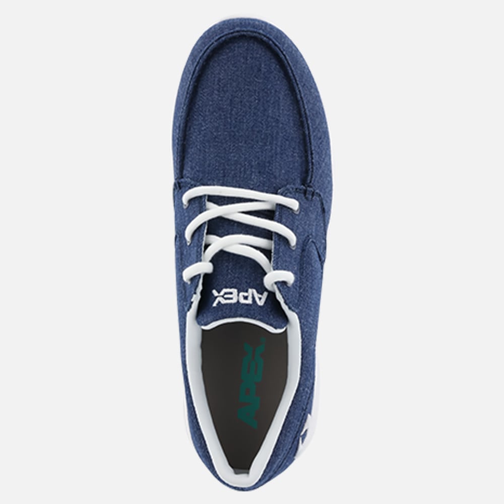 Apex Moc Toe Canvas Loafers - Women's - Navy - view 6