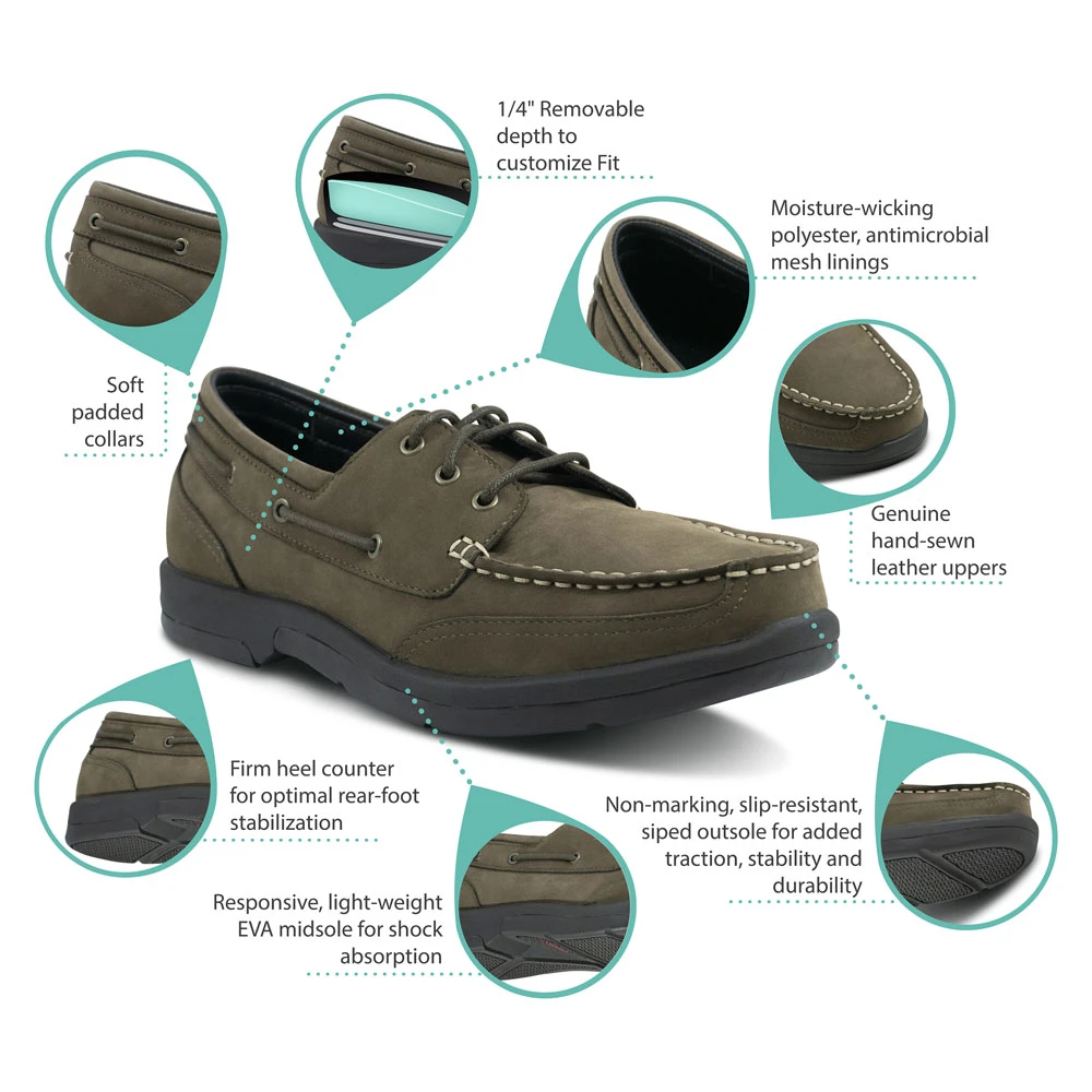 Apex Nubuck Leather Boat Shoes - Men's - Dark Brown - view 5