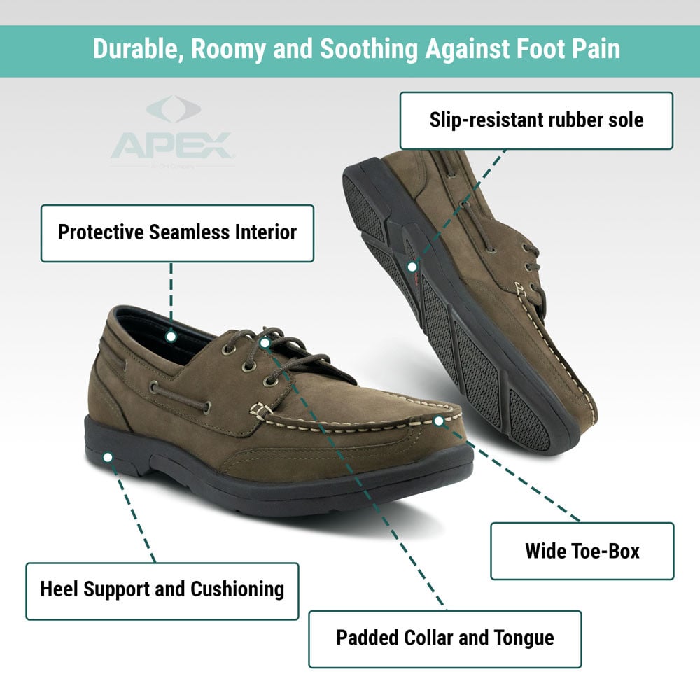 Apex Nubuck Leather Boat Shoes - Men's - Dark Brown - view 6