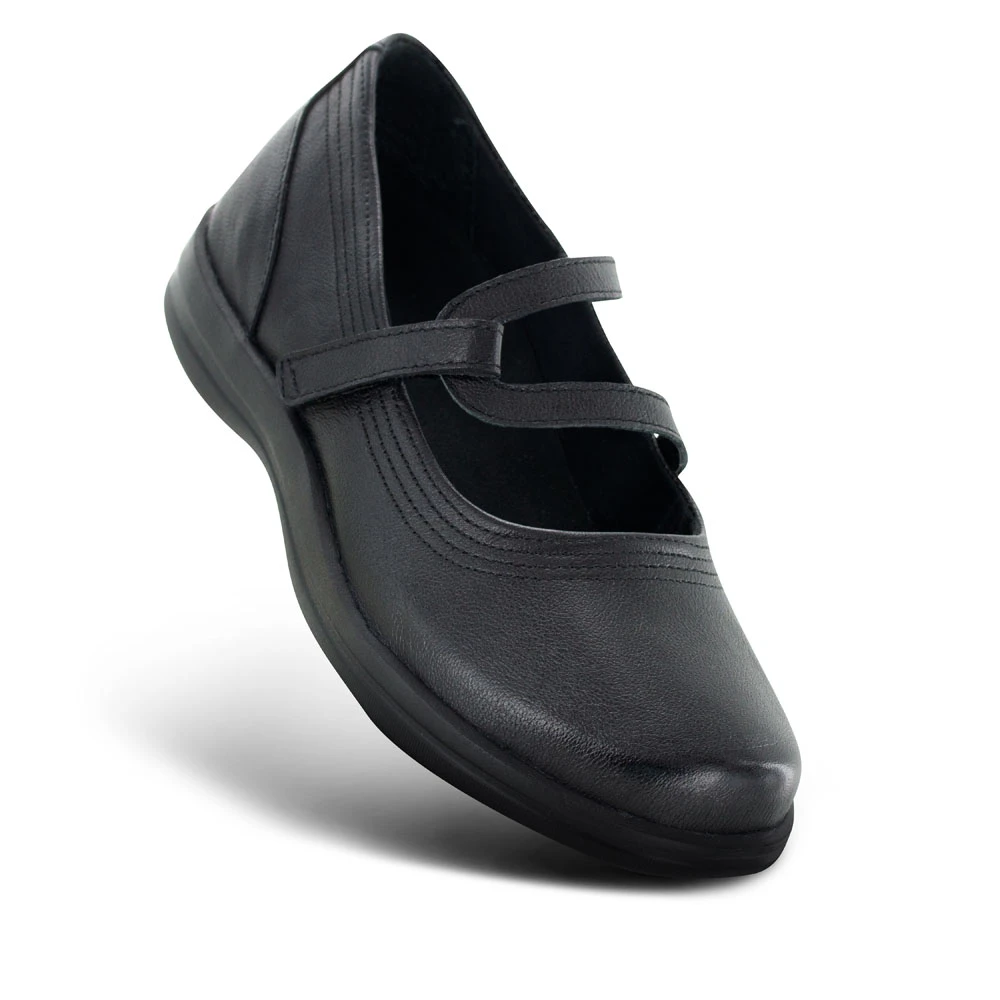 Apex Janice Women's Classic Strap Stretch Comfort Shoe - Black - view 4