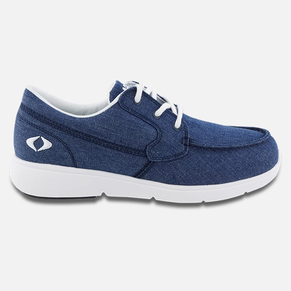 Apex Moc Toe Canvas Loafers - Women's - Navy - view 3