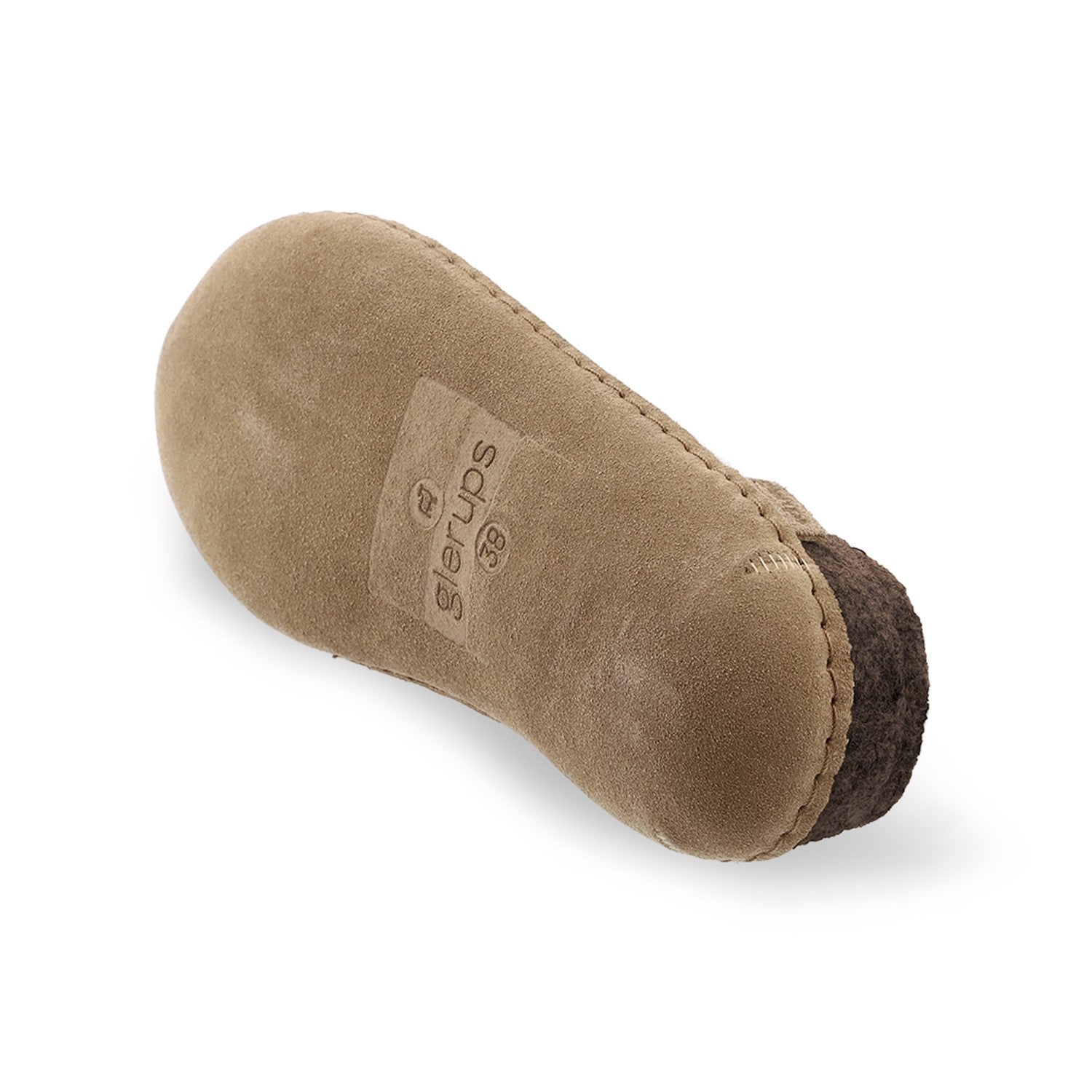 Glerups Wool Open Heel Unisex Slipper / Slip-on Clog - Leather Sole - Model B - B Nature Brown 24