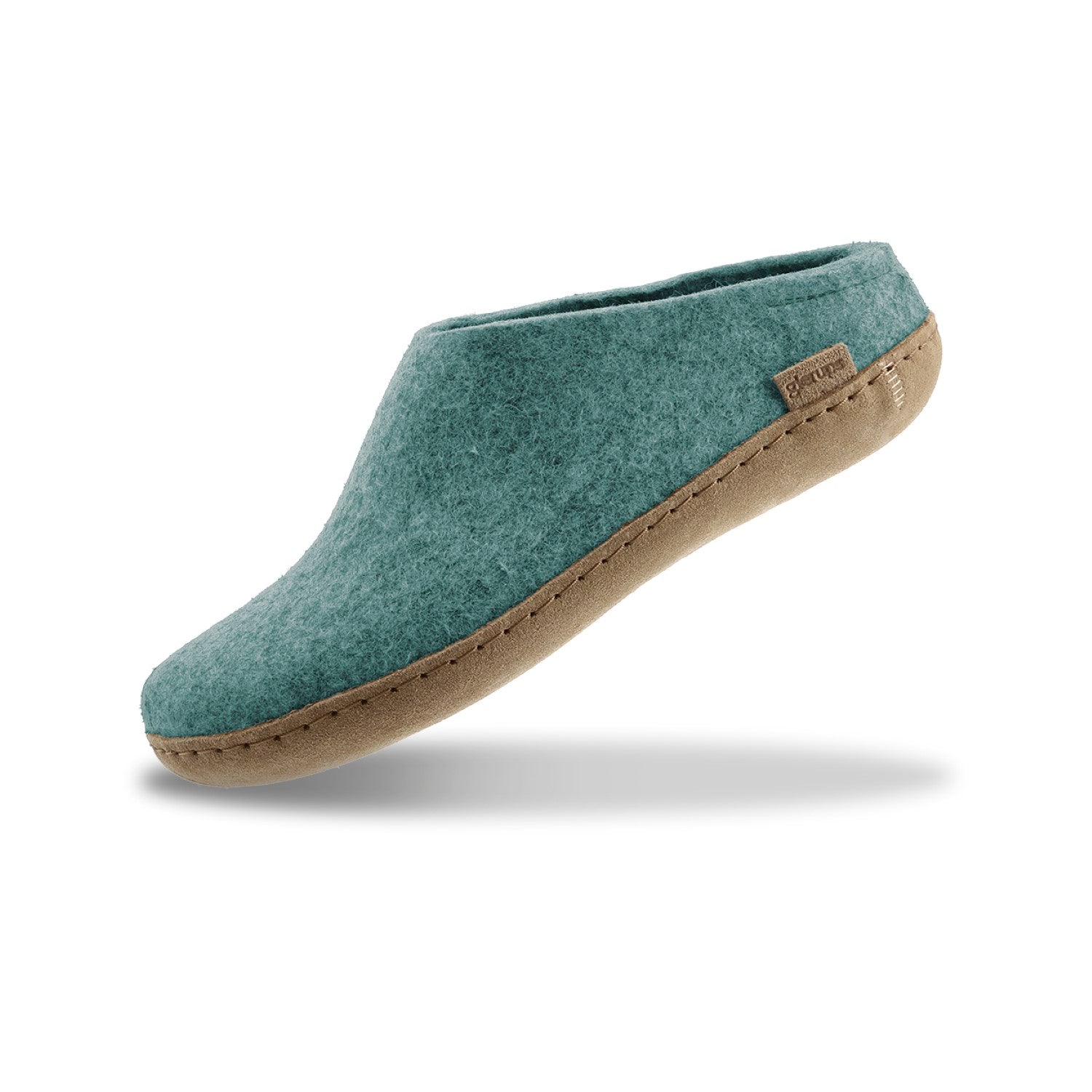 Glerups Wool Open Heel Unisex Slipper / Slip-on Clog - Leather Sole - Model B - B North Sea 21