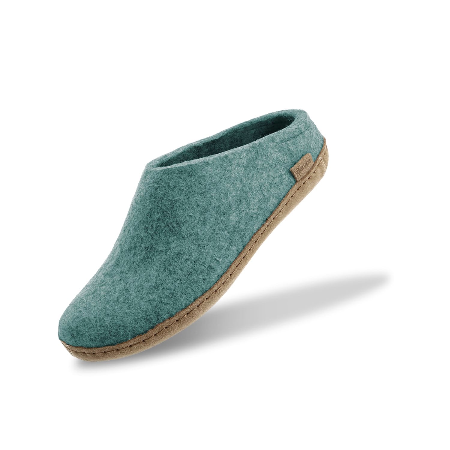 Glerups Wool Open Heel Unisex Slipper / Slip-on Clog - Leather Sole - Model B -  B North Sea 22