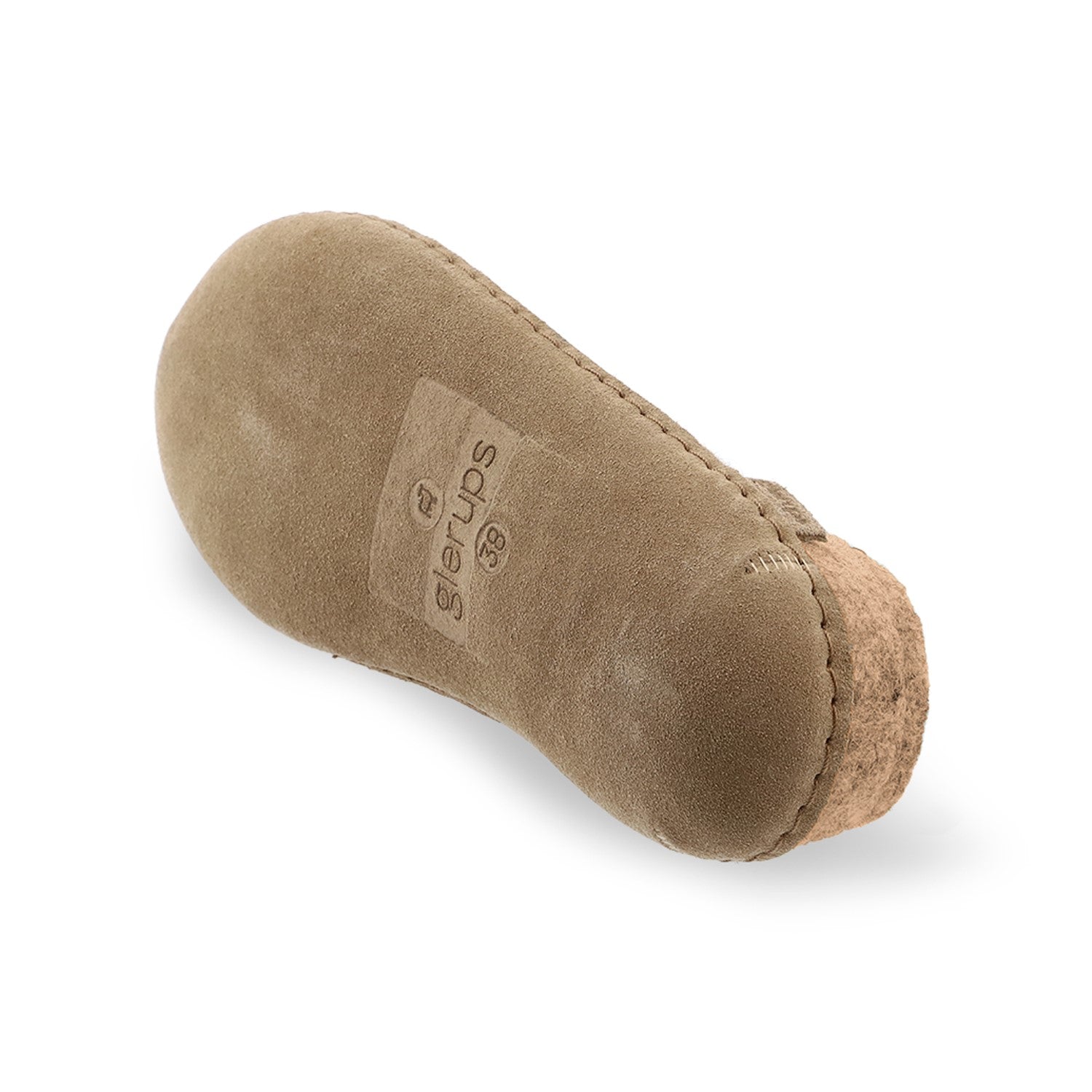 Glerups Wool Open Heel Unisex Slipper / Slip-on Clog - Leather Sole - Model B -  B Sand 24