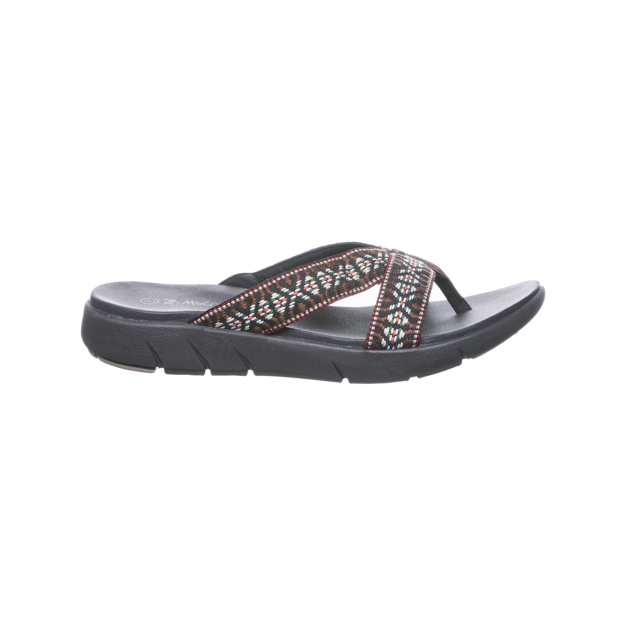 Bearpaw Juniper Women's Knitted Textile Sandals - 2443W Bearpaw- 205 - Chocolate - Side View