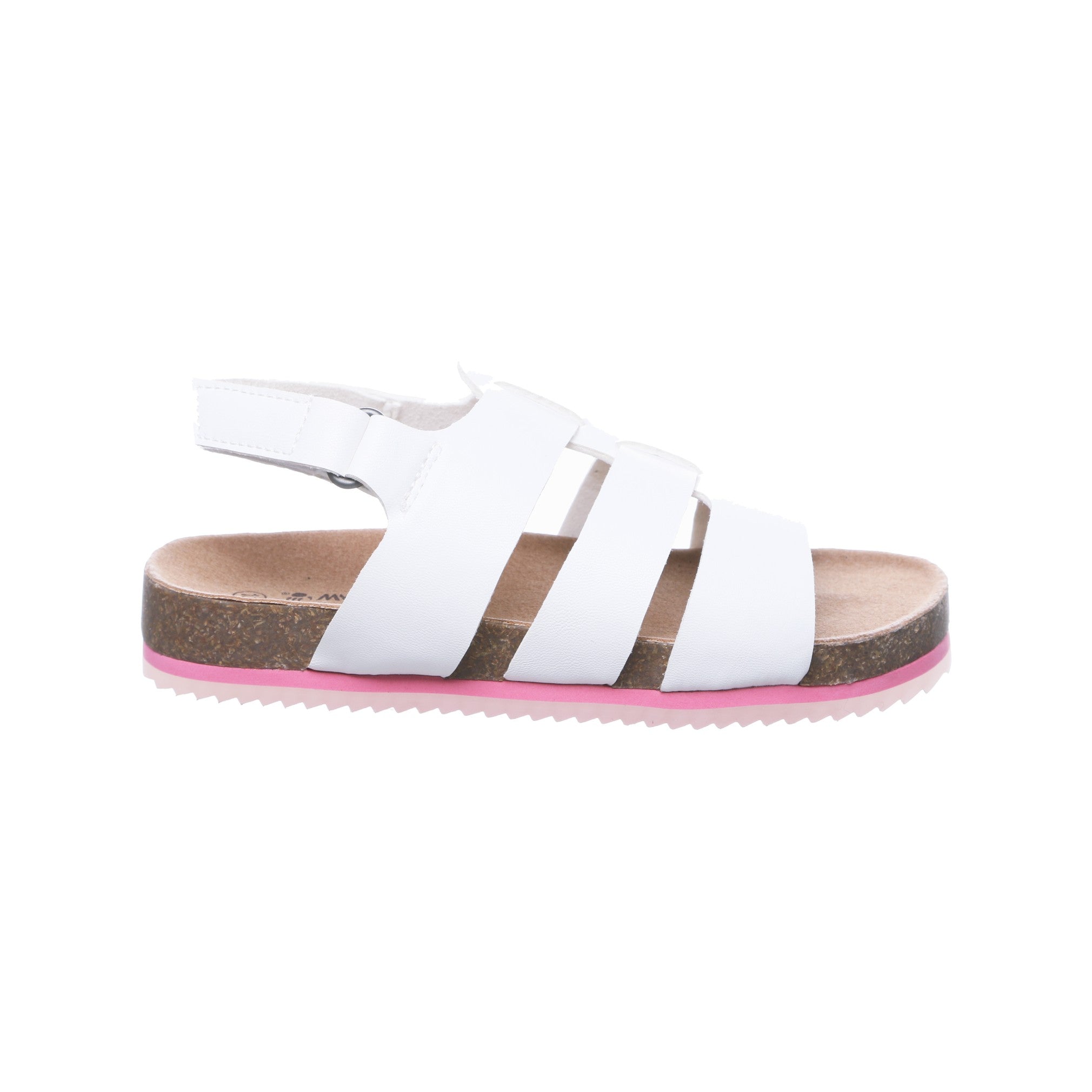 Bearpaw Zaidee Kid's Knitted Textile Sandals - 2462Y Bearpaw- 010 - White - Side View