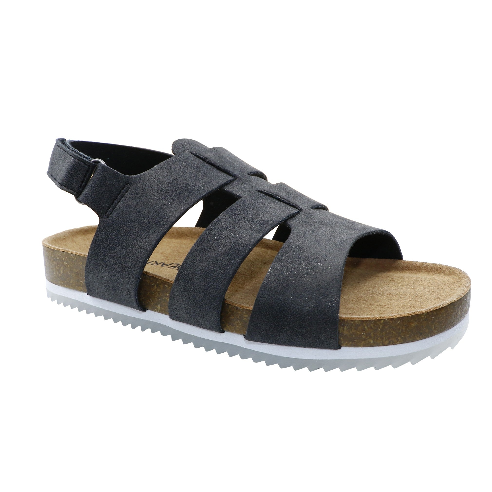 Bearpaw Zaidee Kid's Knitted Textile Sandals - 2462Y Bearpaw- 011 - Black - Profile View
