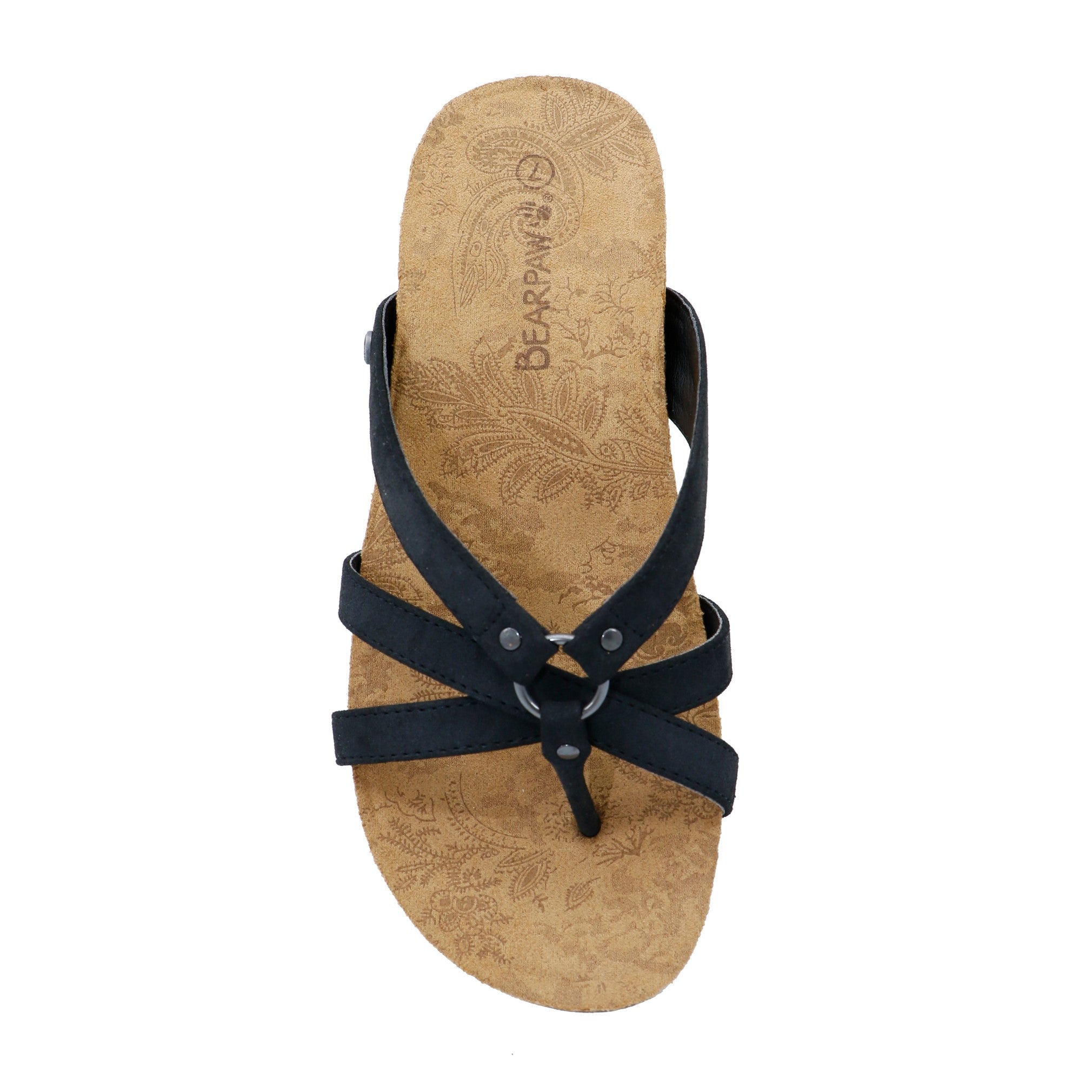 Bearpaw Fawn Women's Knitted Textile Sandals - 2609W Bearpaw- 011 - Black - View