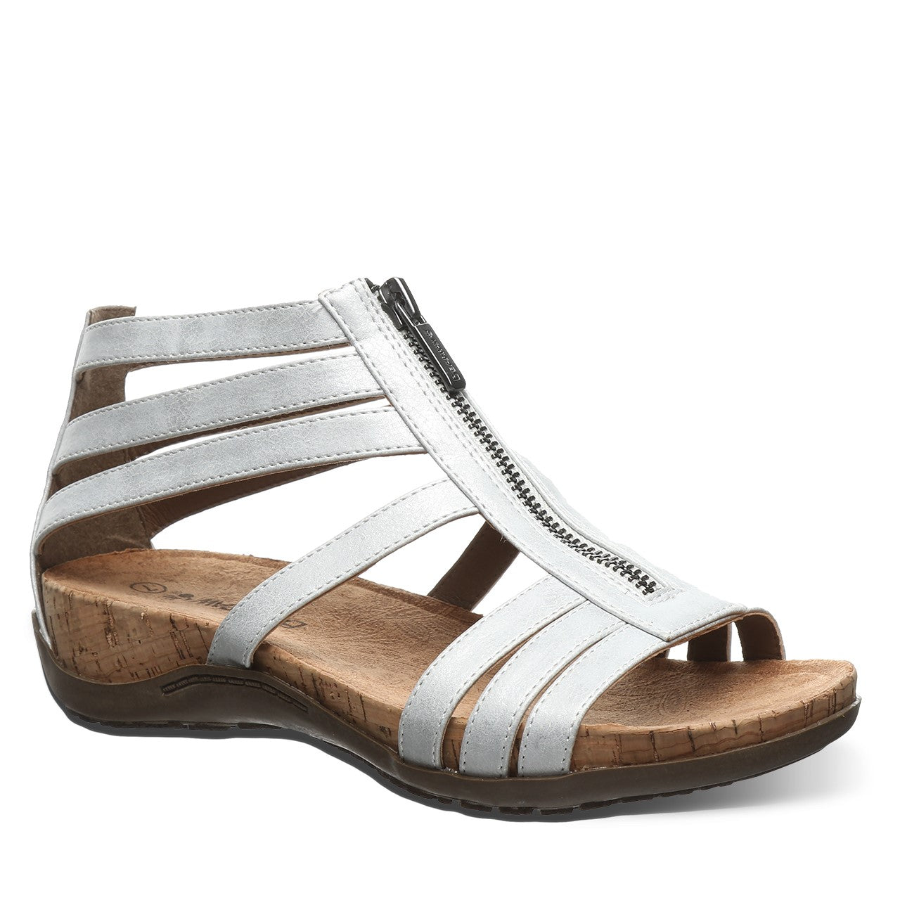 Bearpaw Layla II Women's Strappy Sandals - 2669W Bearpaw- 015 - White Metallic - Profile View